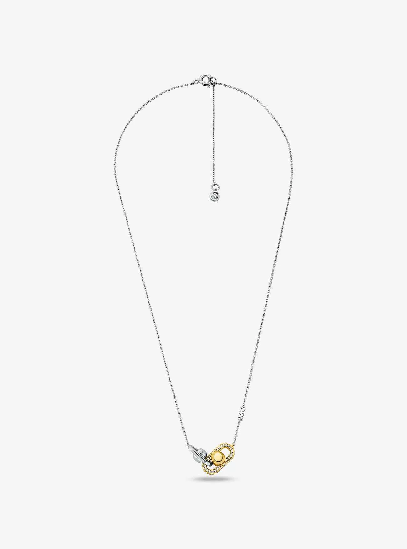 Collana Astor Link in argento sterling con pavé placcato in metallo prezioso