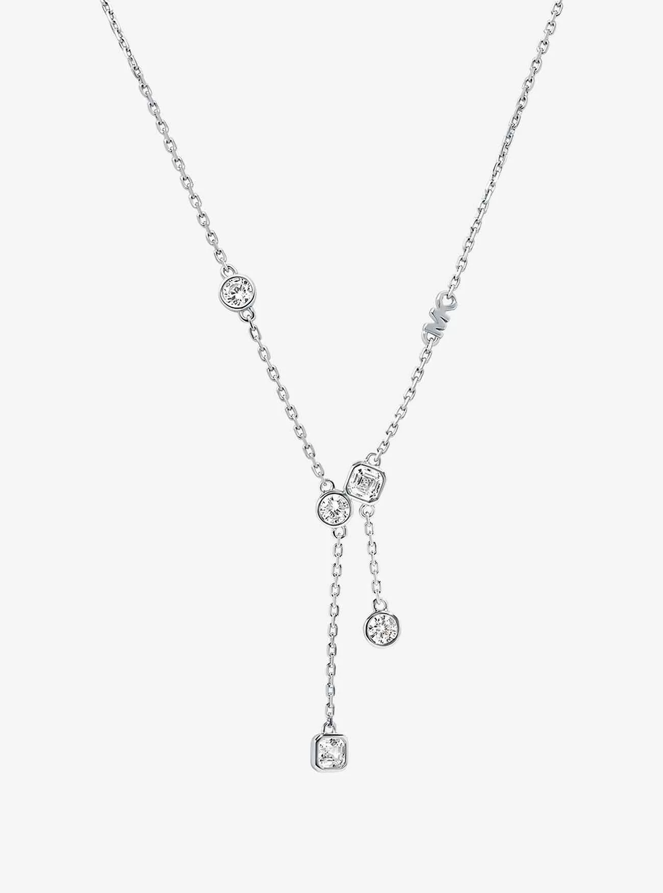 Collana con castone in argento sterling placcato in metallo prezioso