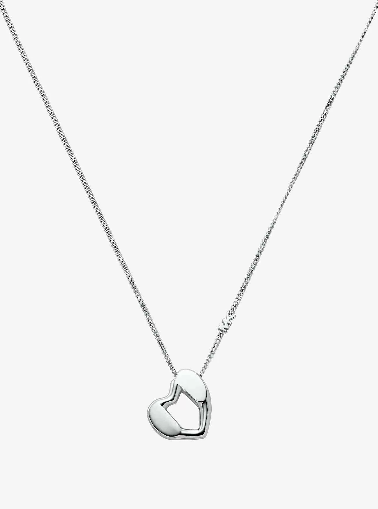 Collana con ciondolo a forma di cuore in argento sterling placcato in metallo prezioso