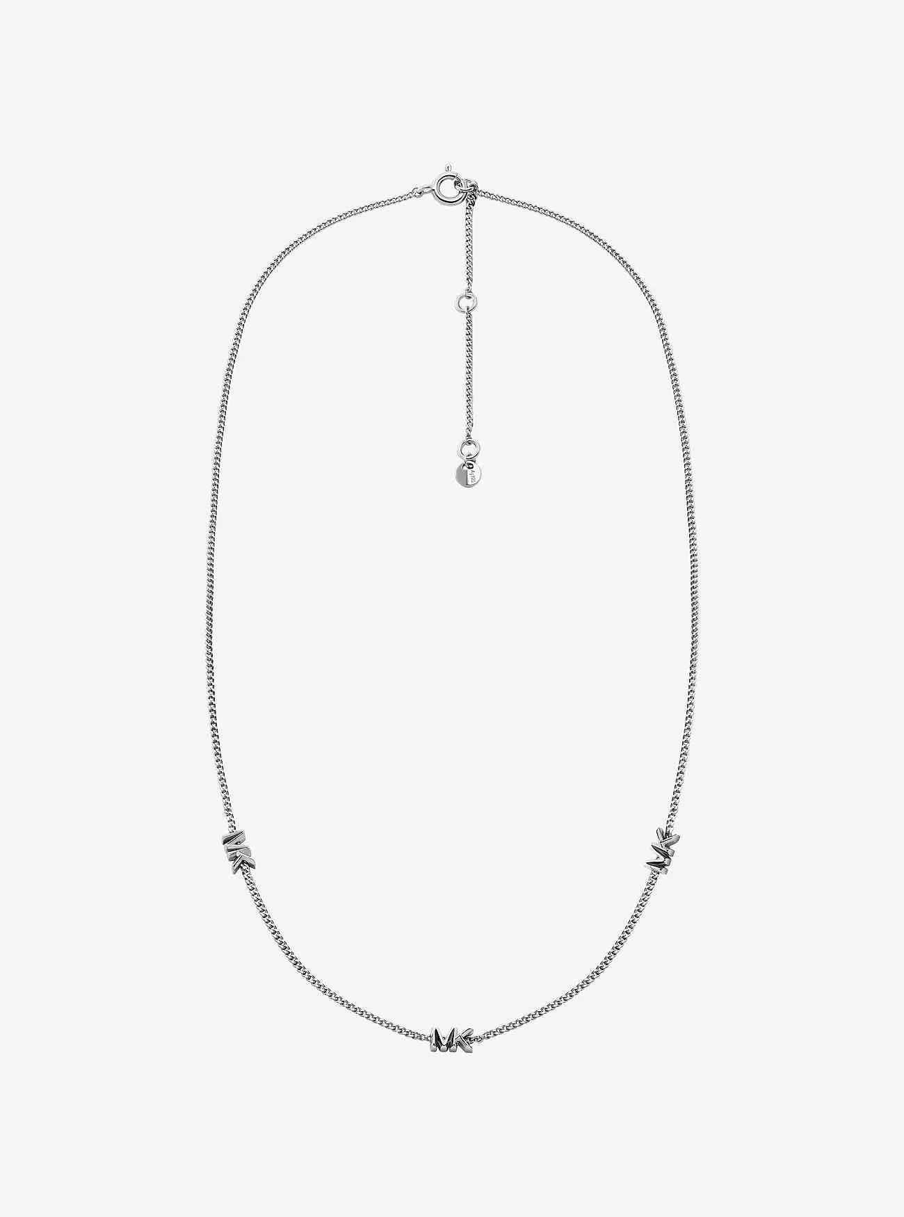 Collana con logo in argento sterling placcato in metallo prezioso