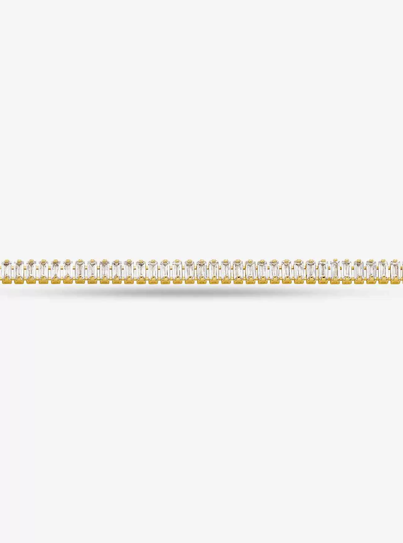 Collana tennis in ottone placcato metallo prezioso con pavé