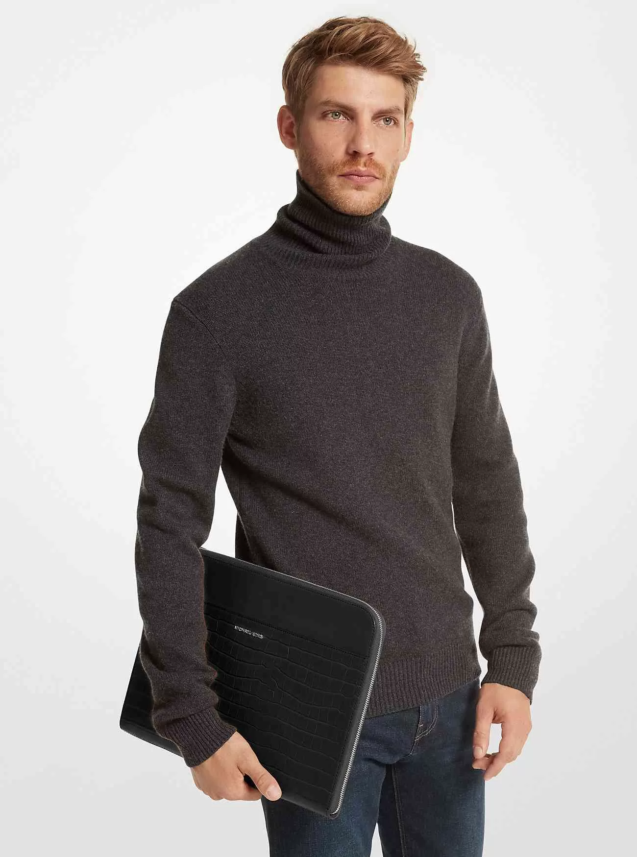 Custodia per laptop in pelle goffrata coccodrillo Hudson Custodia per laptop in pelle goffrata coccodrillo Hudson