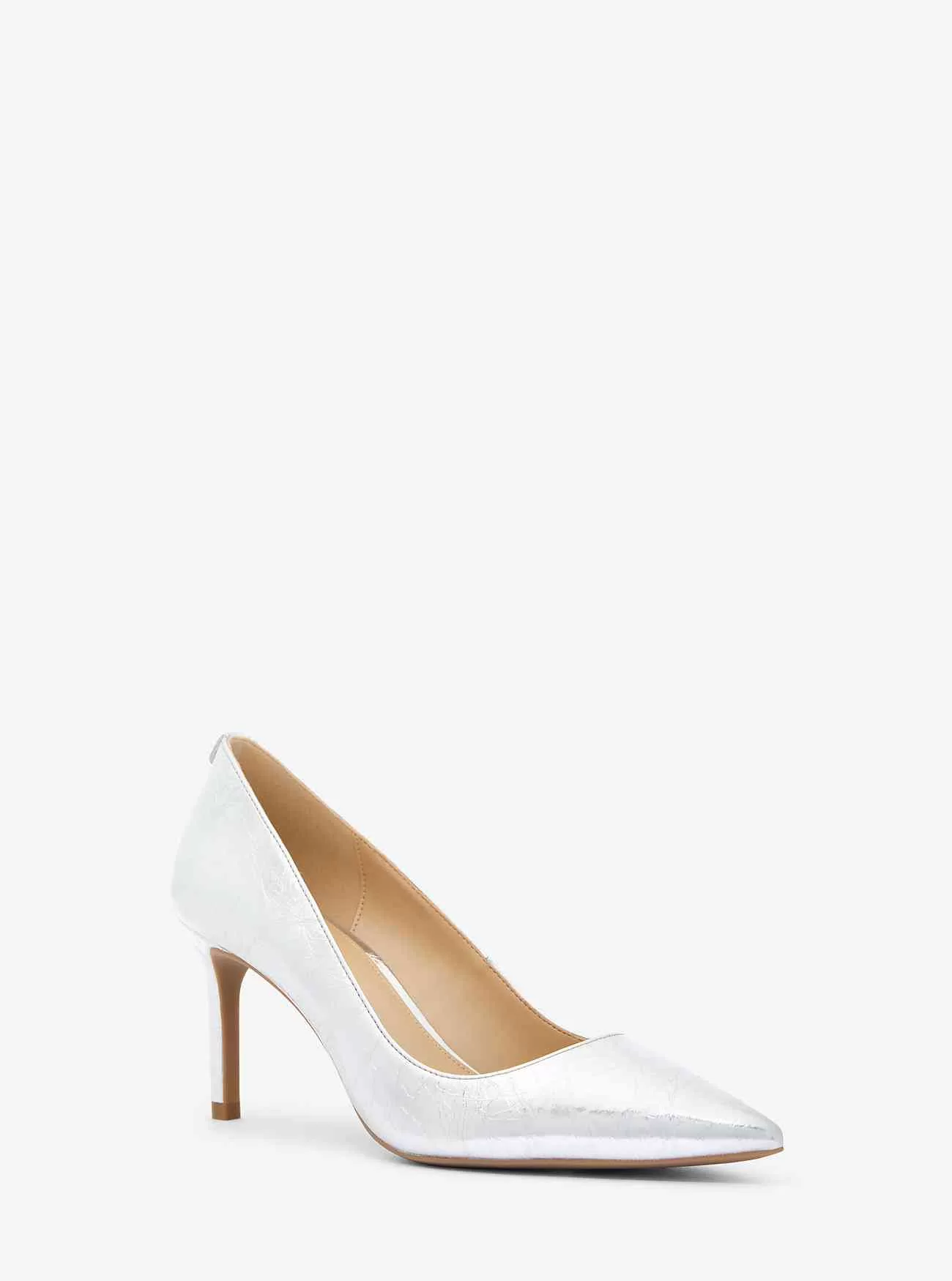 Décolleté Alina Flex in pelle metallizzata craquelé