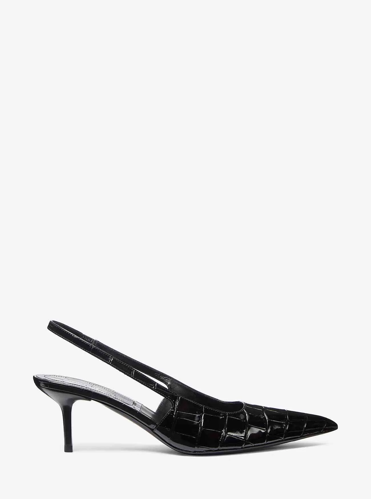 Décolleté Slingback Emma in pelle goffrata coccodrillo
