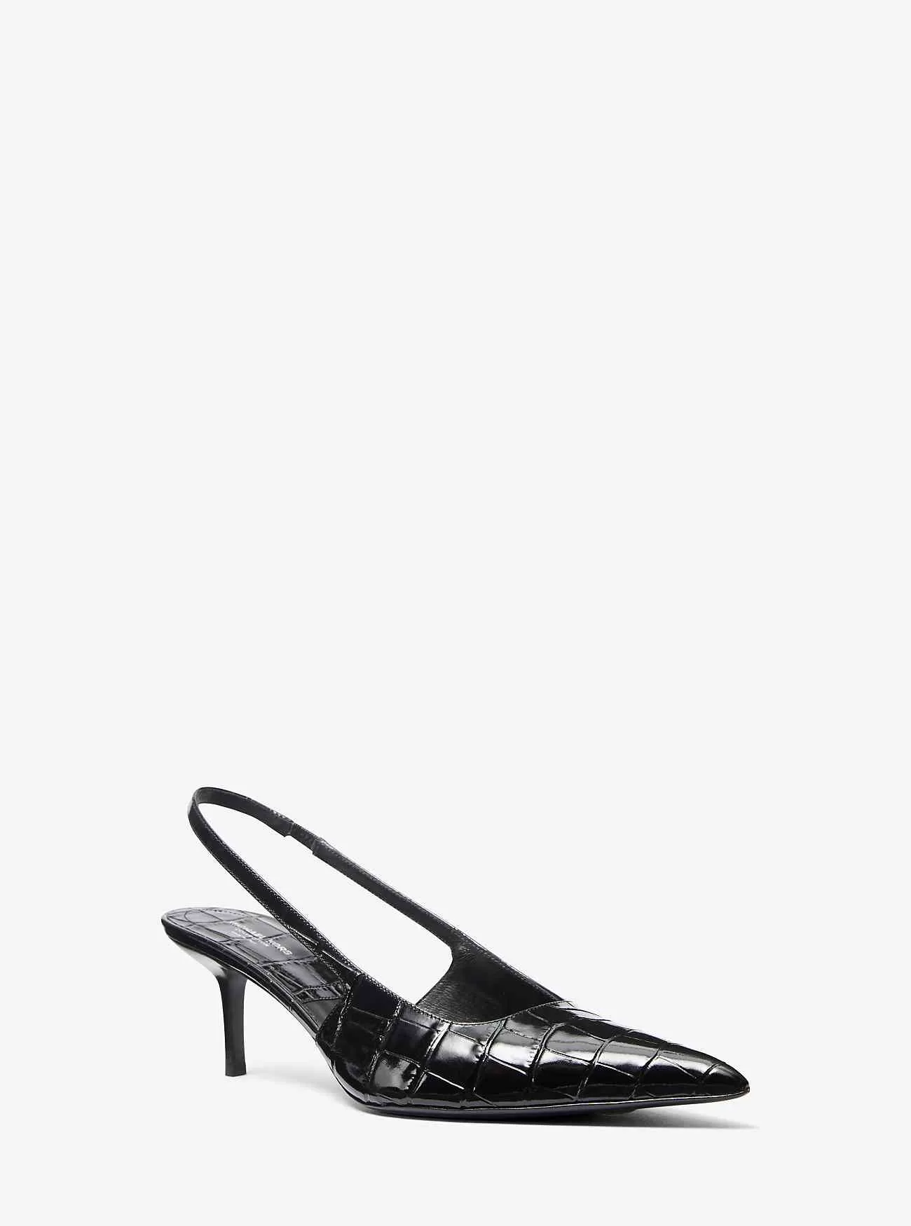 Décolleté Slingback Emma in pelle goffrata coccodrillo