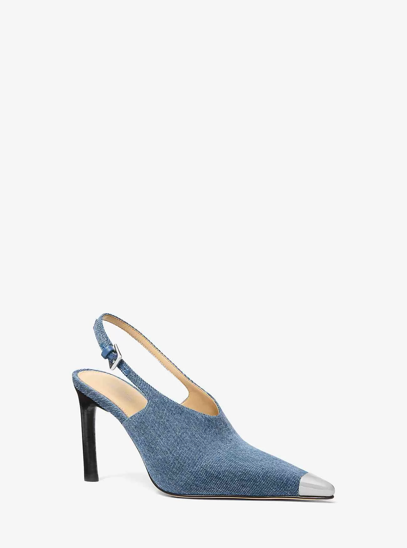 Décolleté slingback Kasia in denim
