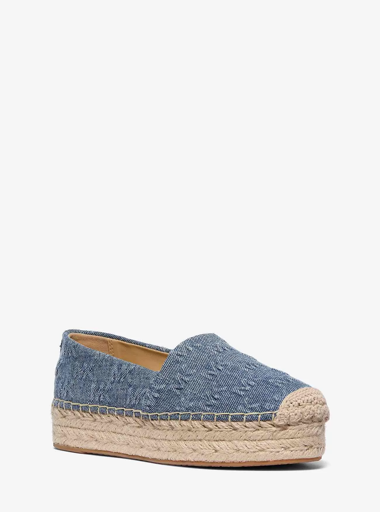 Espadrillas con plateau in denim con logo Lynn goffrato