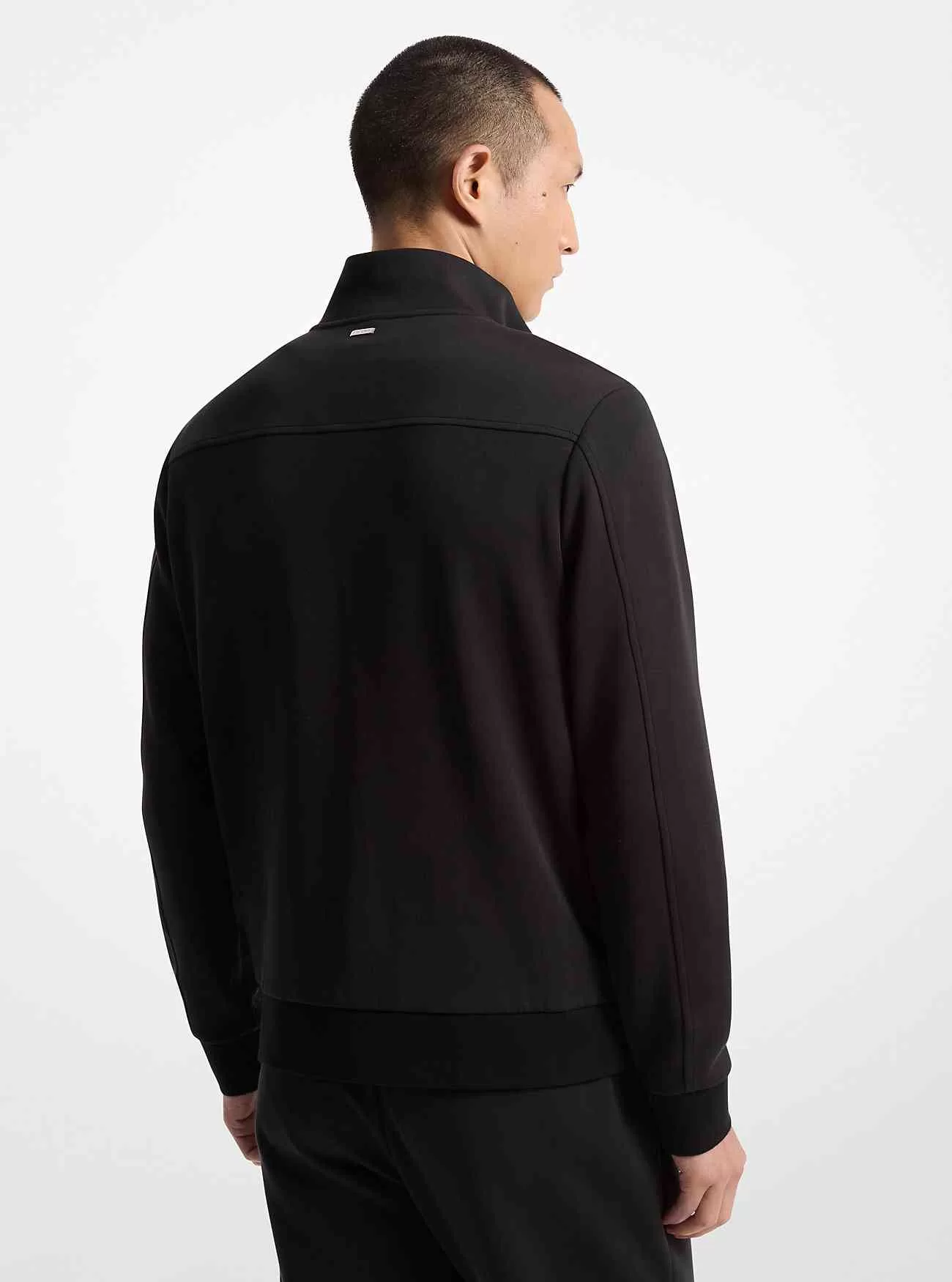 Giacca in cotone elasticizzato con collo a lupetto