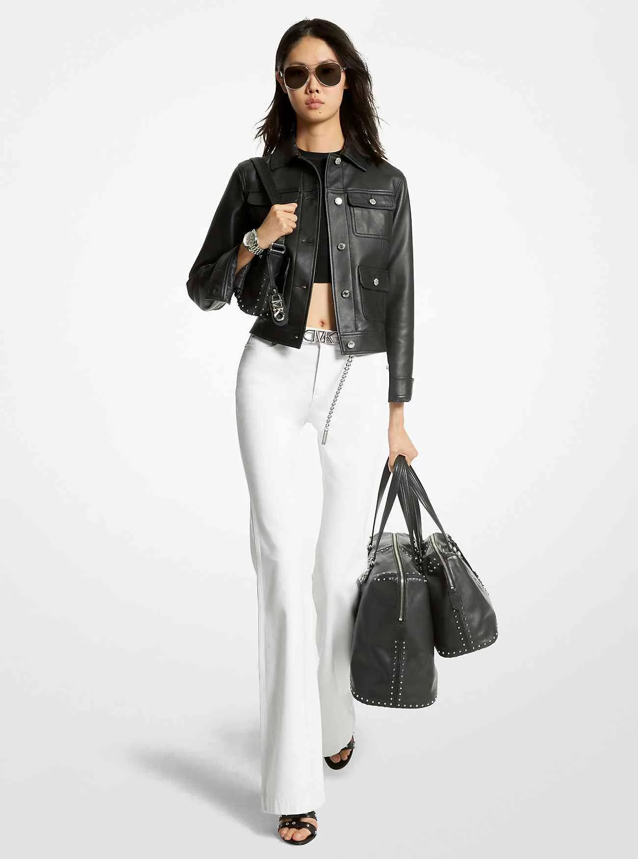 Giacca pratica in pelle