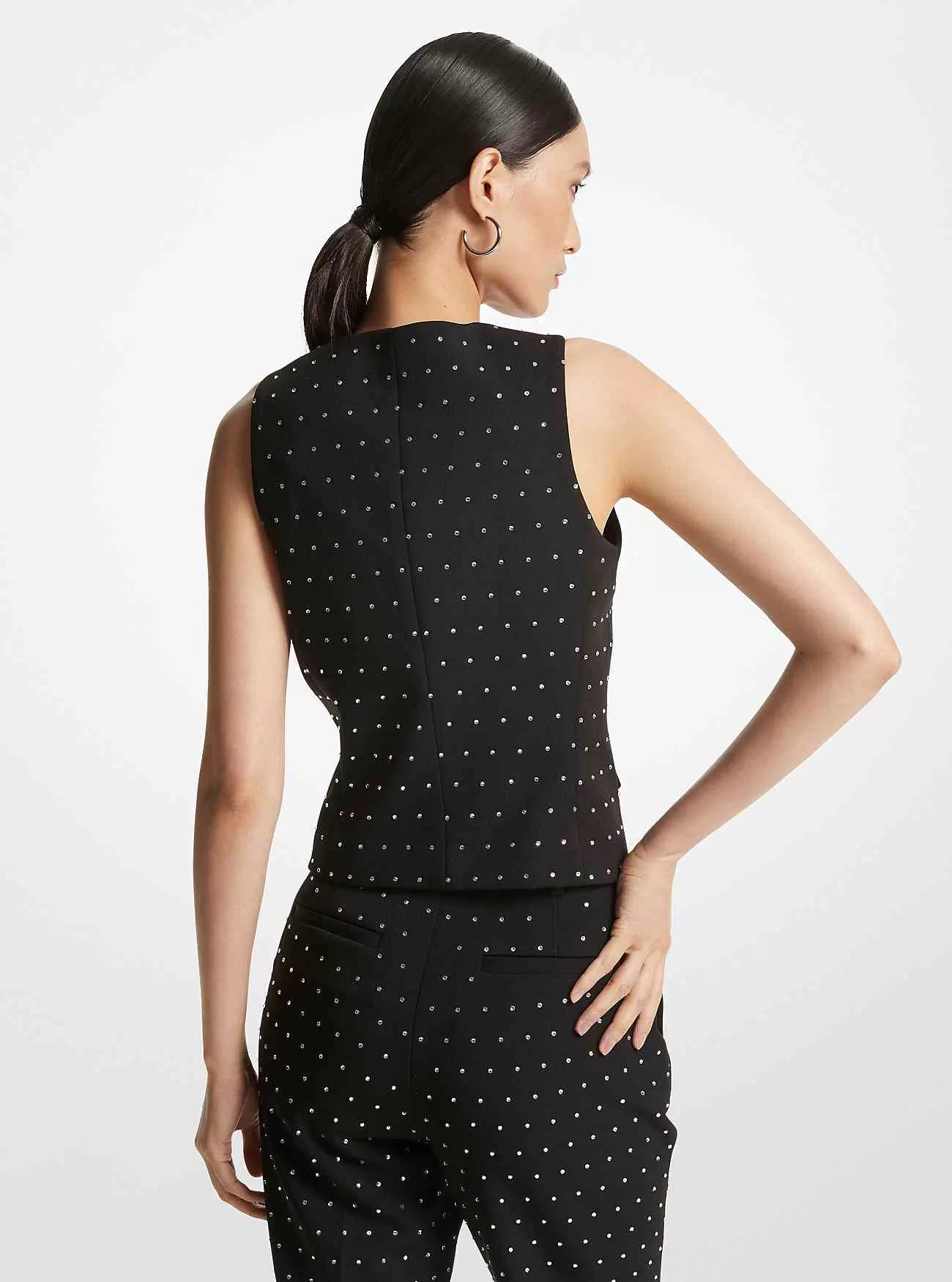 Gilet in crêpe decorato