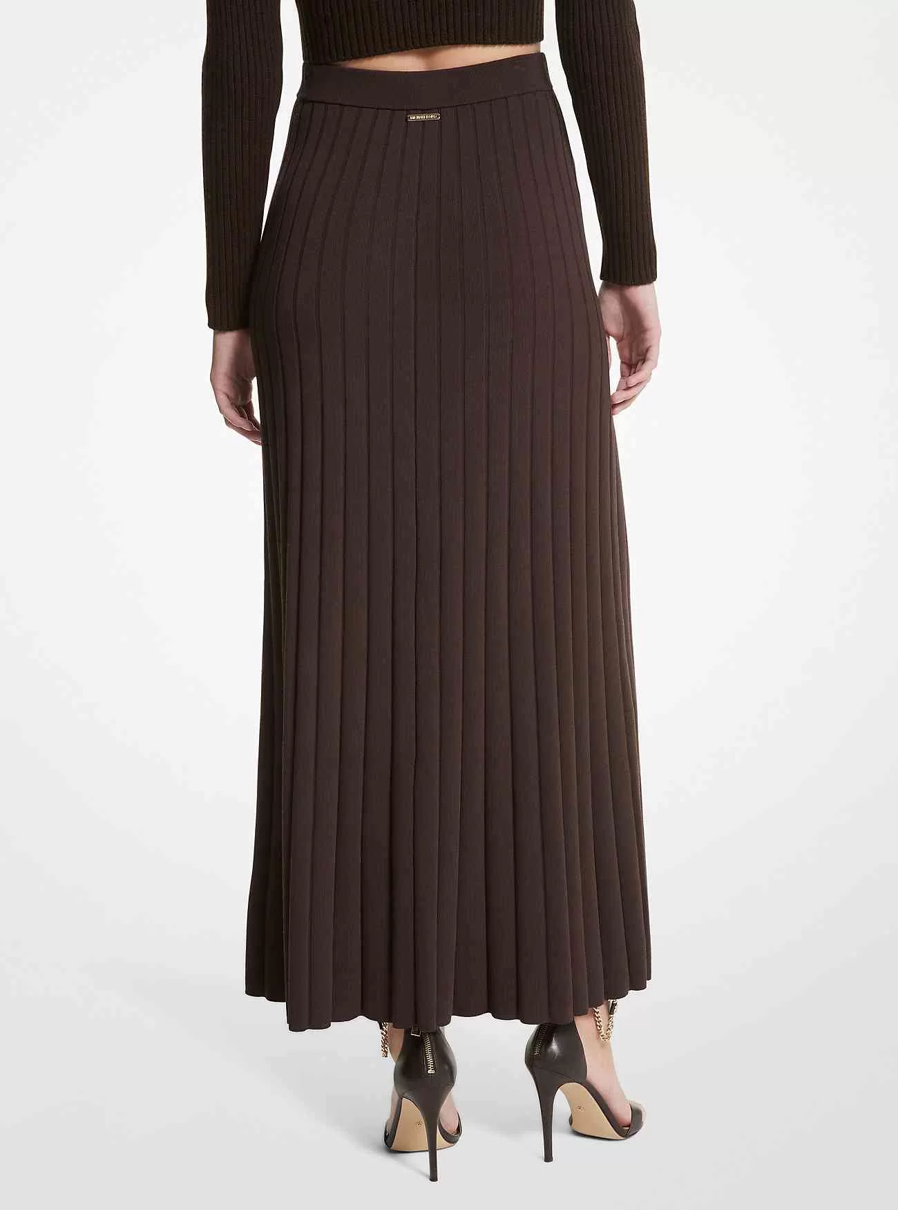 Gonna lunga in maglia elasticizzata a coste