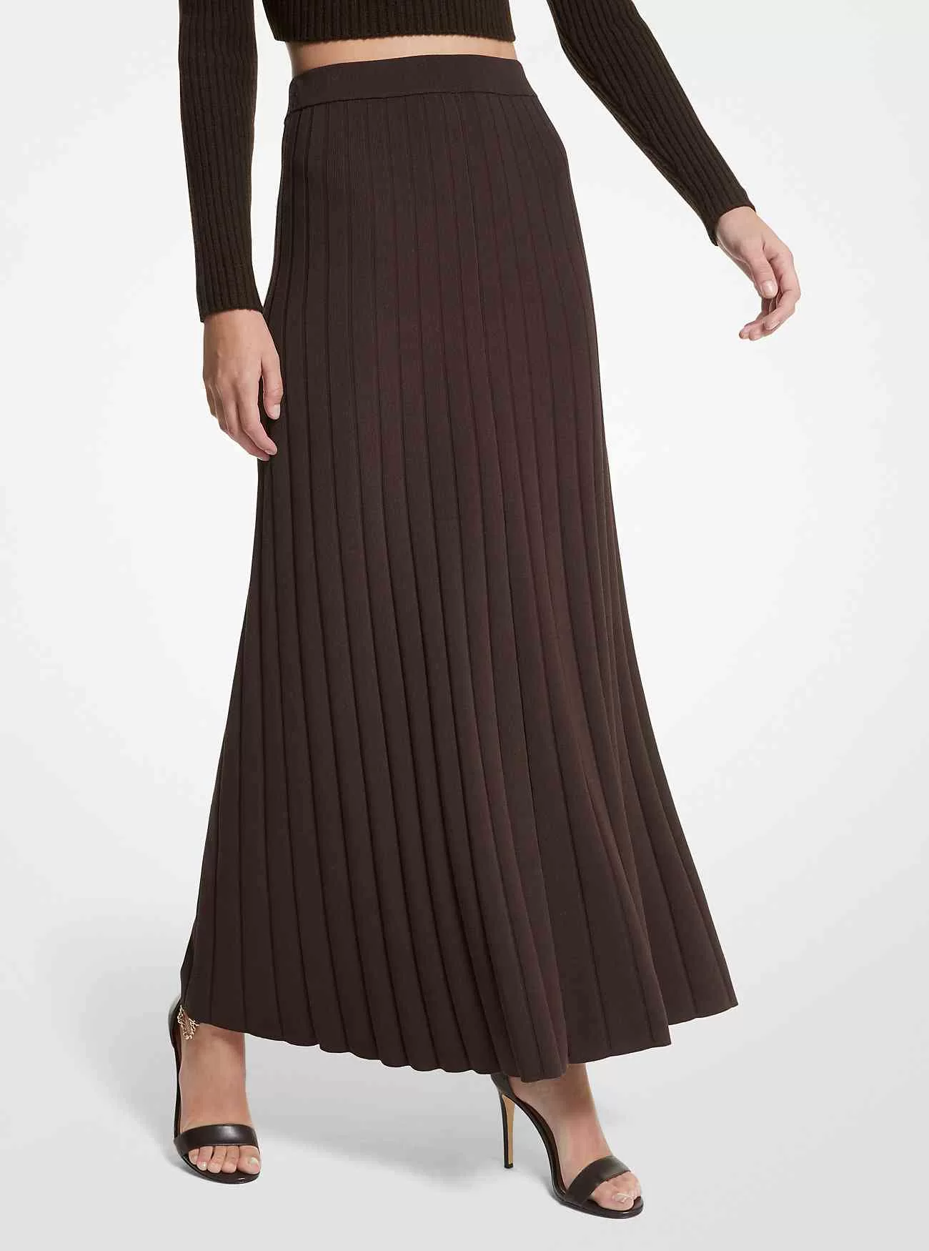 Gonna lunga in maglia elasticizzata a coste