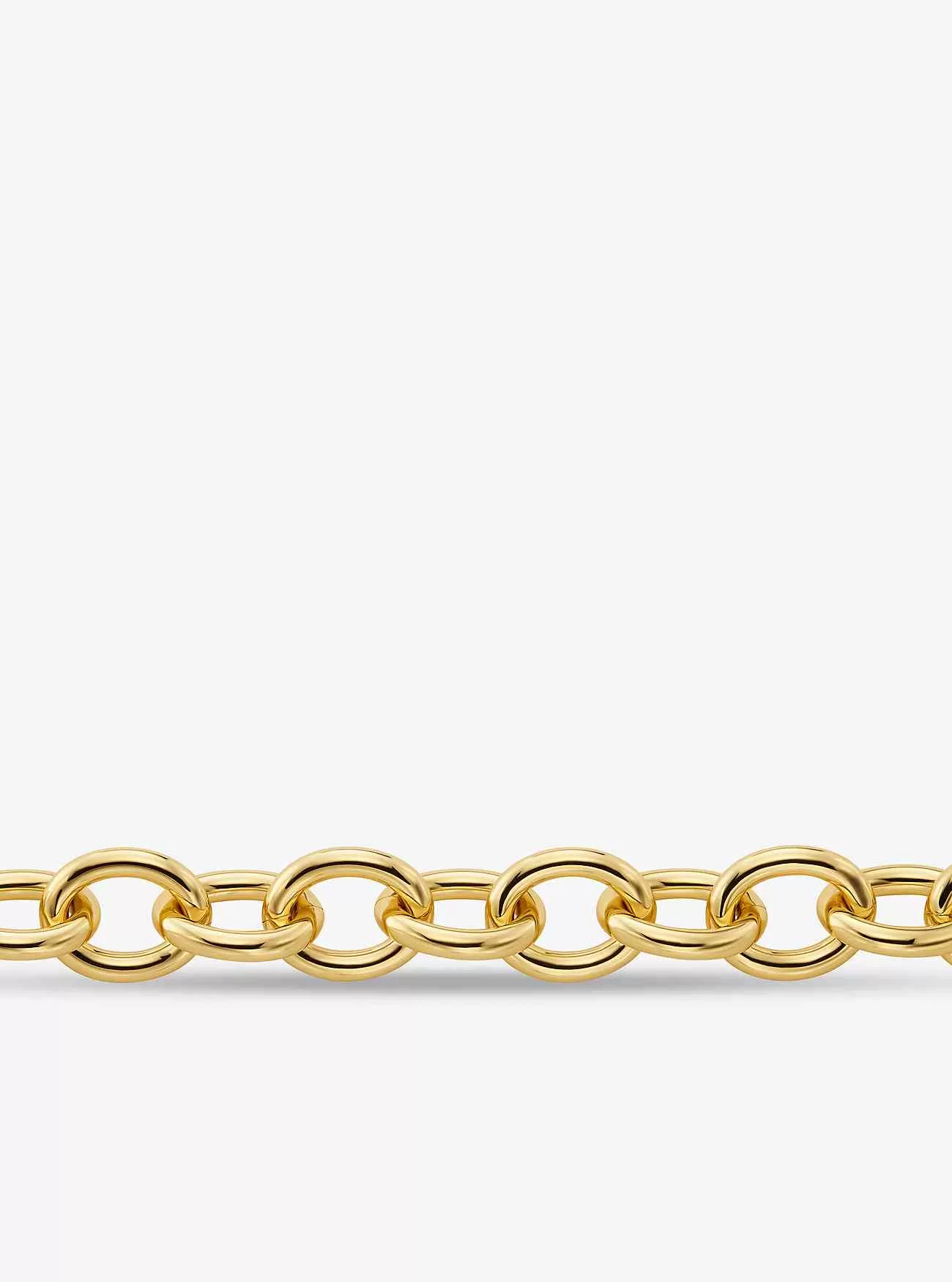 Grande collana a maglie di catena in ottone placcato in metallo prezioso