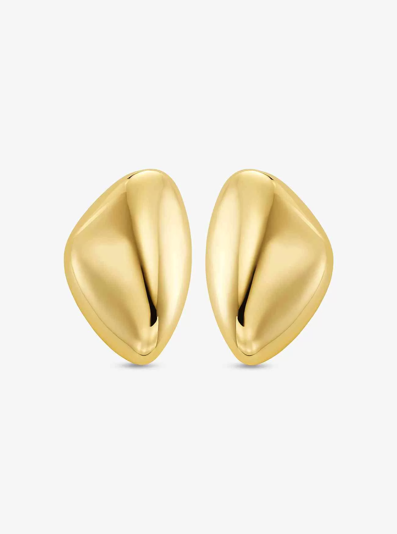 Grande orecchino con ciottoli in ottone placcato in metallo prezioso