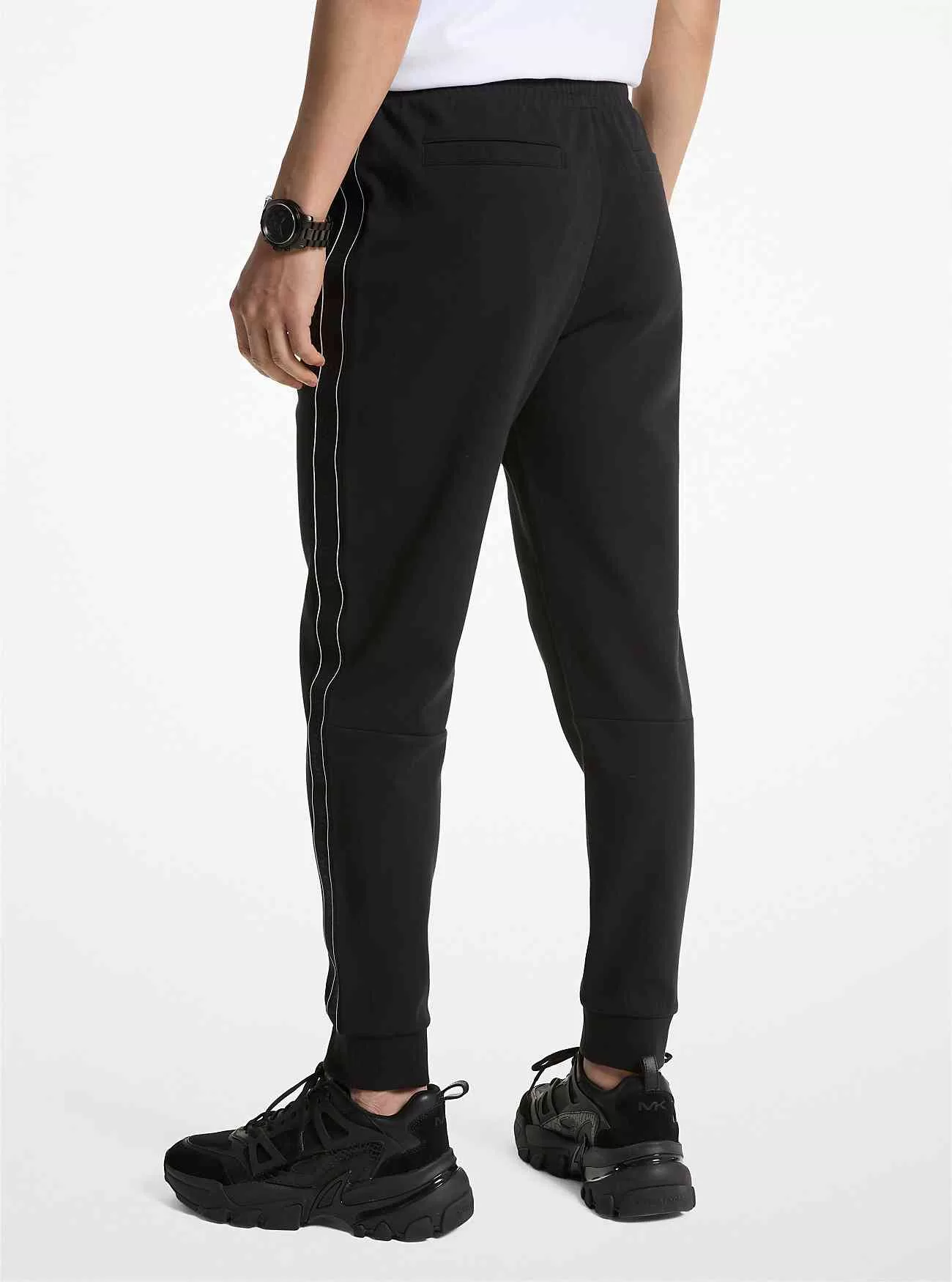 Jogger in misto cotone con fettuccia con logo