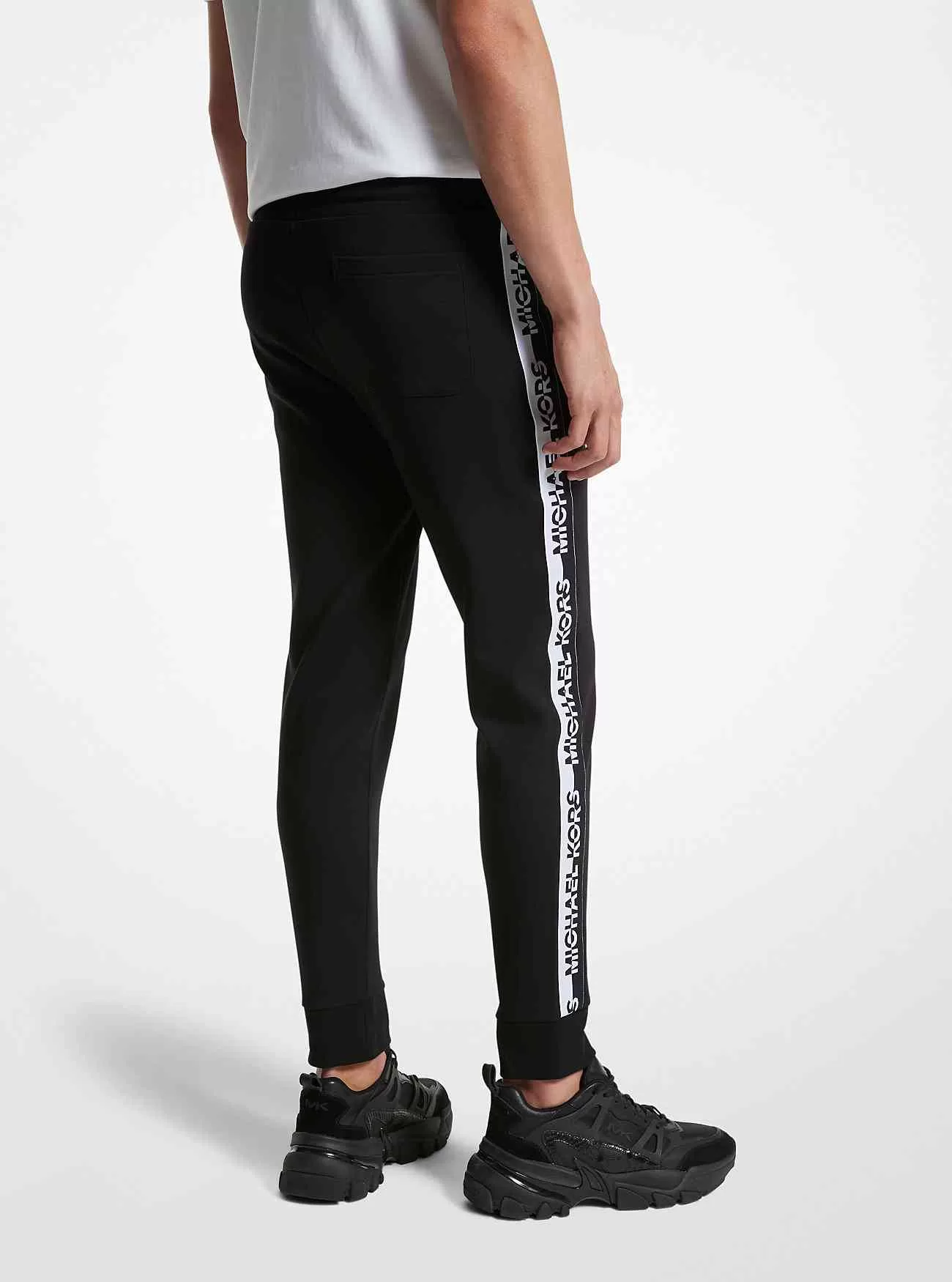 Joggers in misto cotone con fettuccia con logo