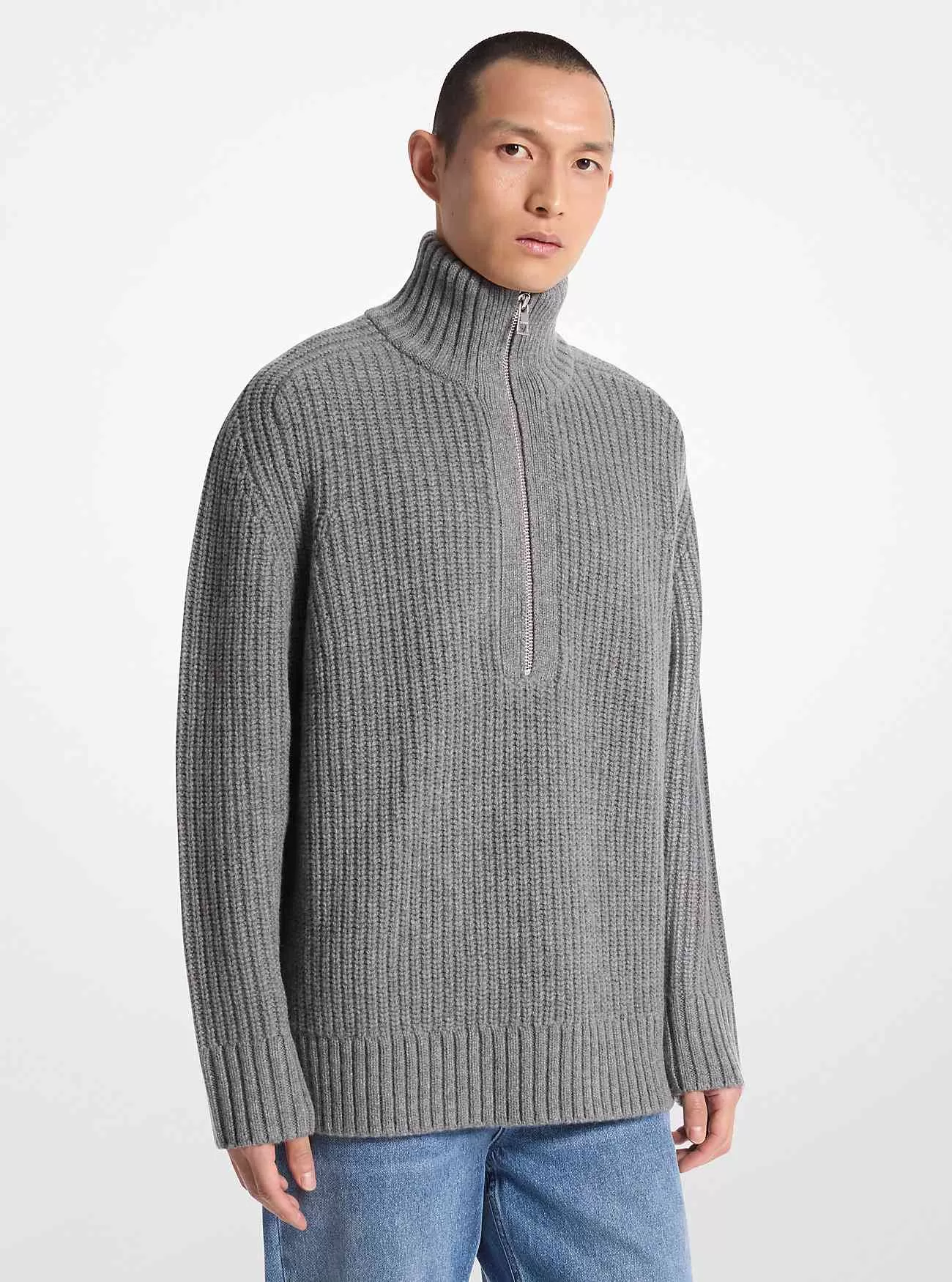 Maglione Mezza Zip in Misto Lana e Cashmere Maglione Mezza Zip in Misto Lana e Cashmere