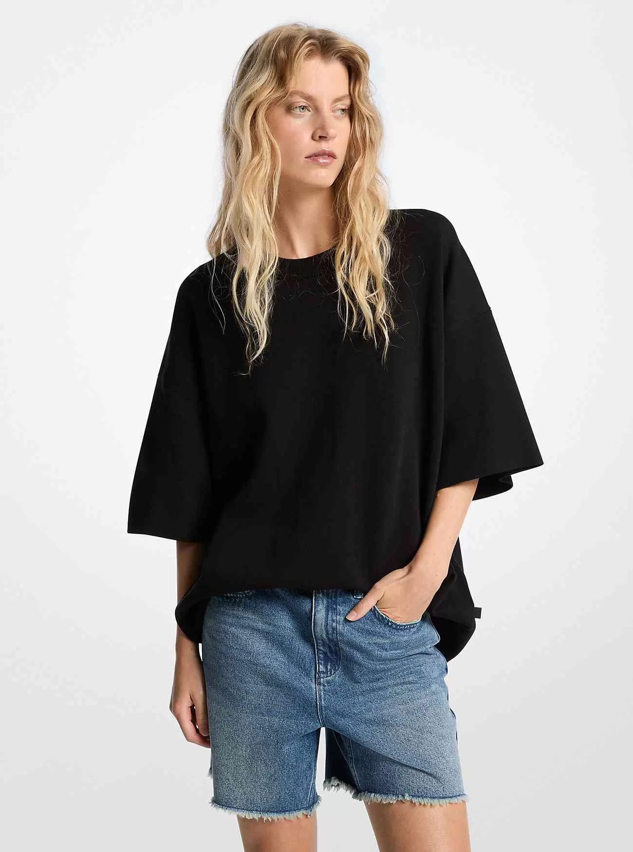 Maglione a maniche corte in cotone