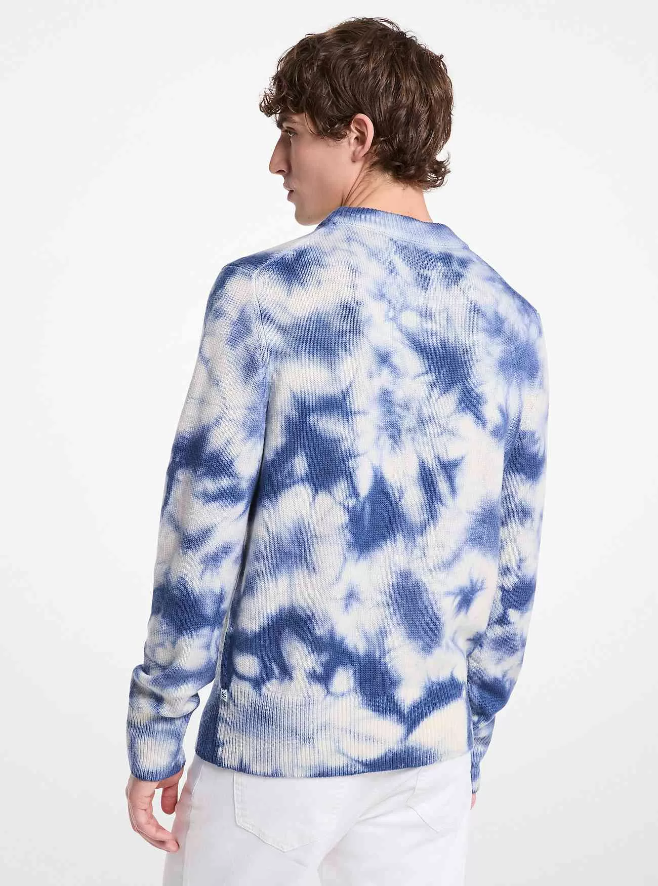 Maglione girocollo in lana e cashmere tie dye