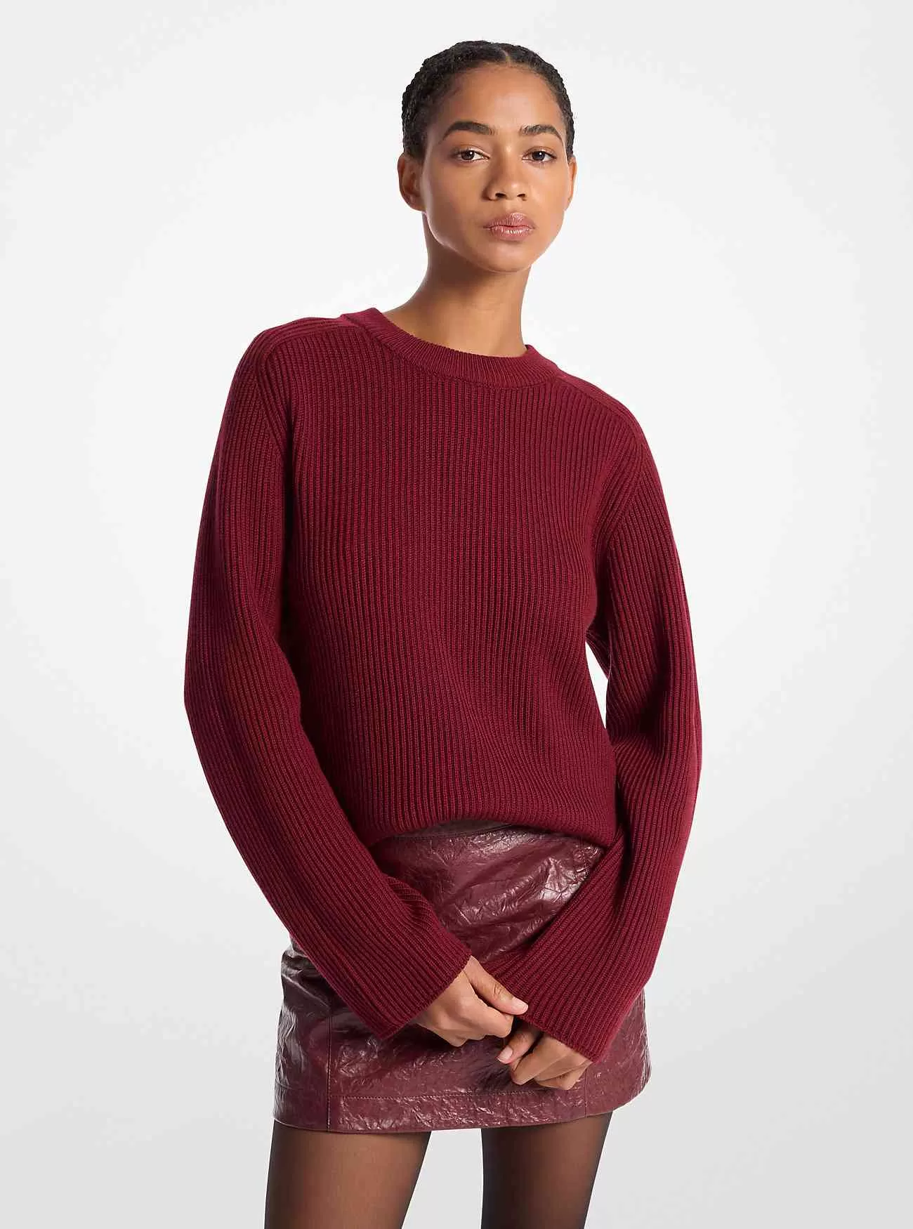 Maglione in lana a coste