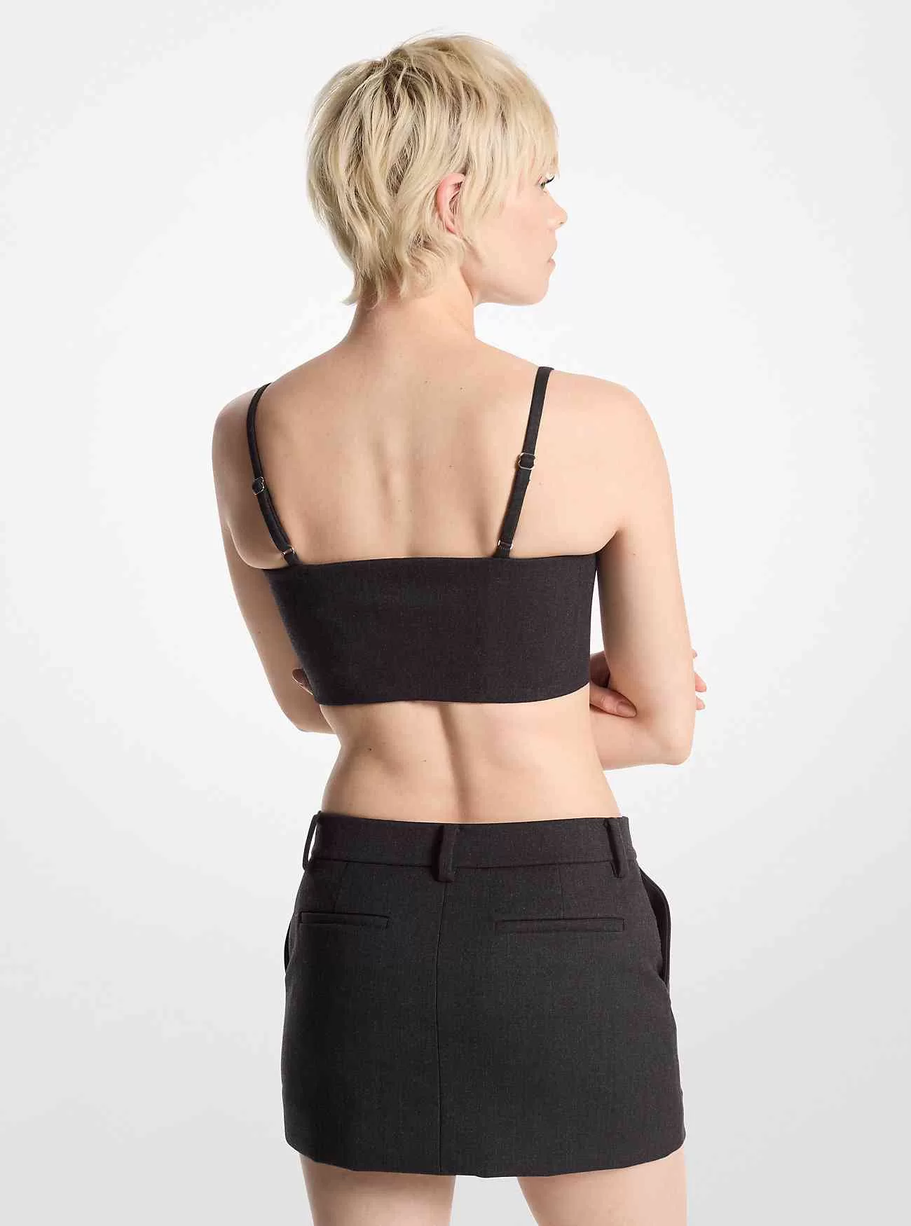 Minigonna in misto lana stretch