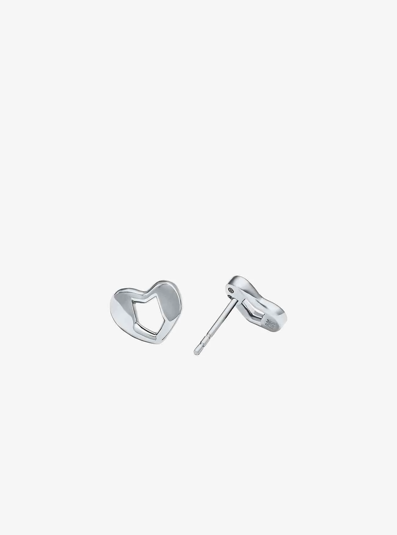 Orecchini a bottone a forma di cuore in argento sterling placcato in metallo prezioso