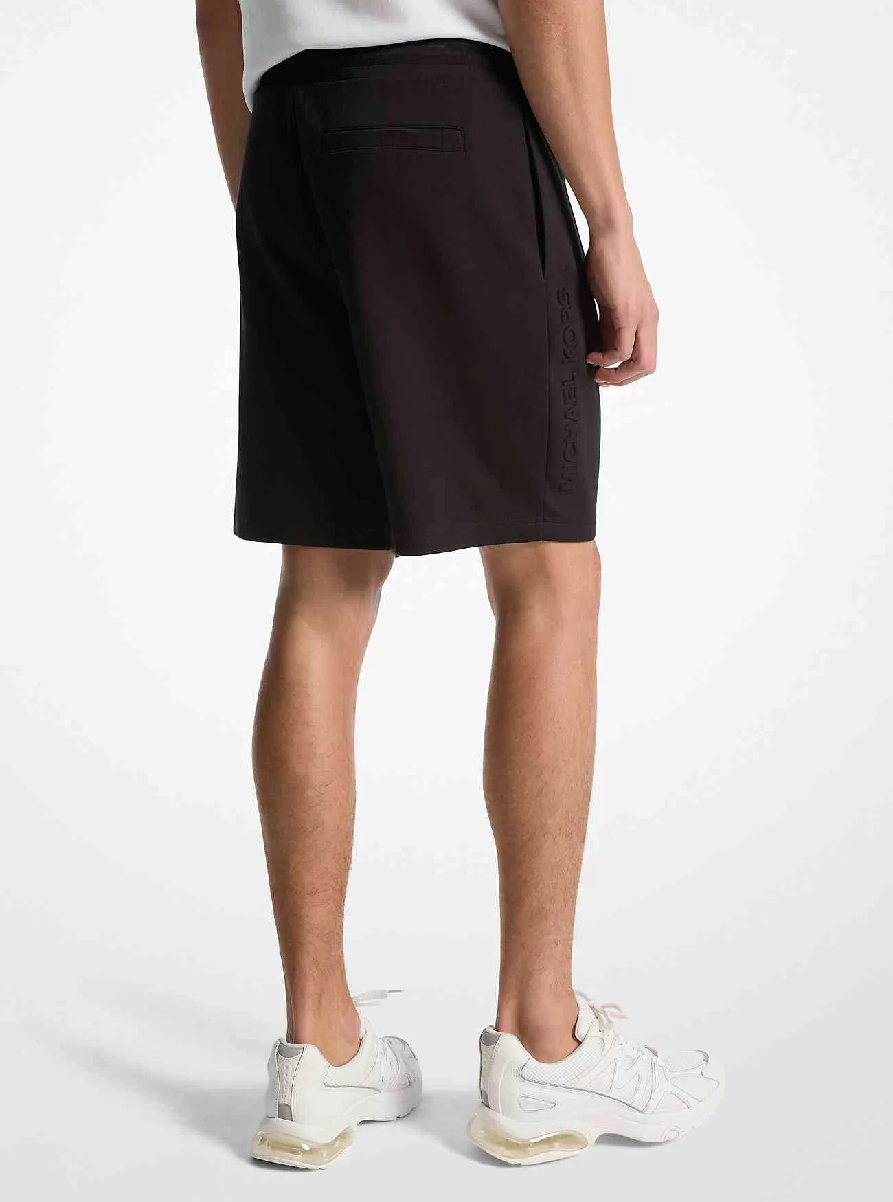 Pantaloncini in misto cotone con logo in rilievo