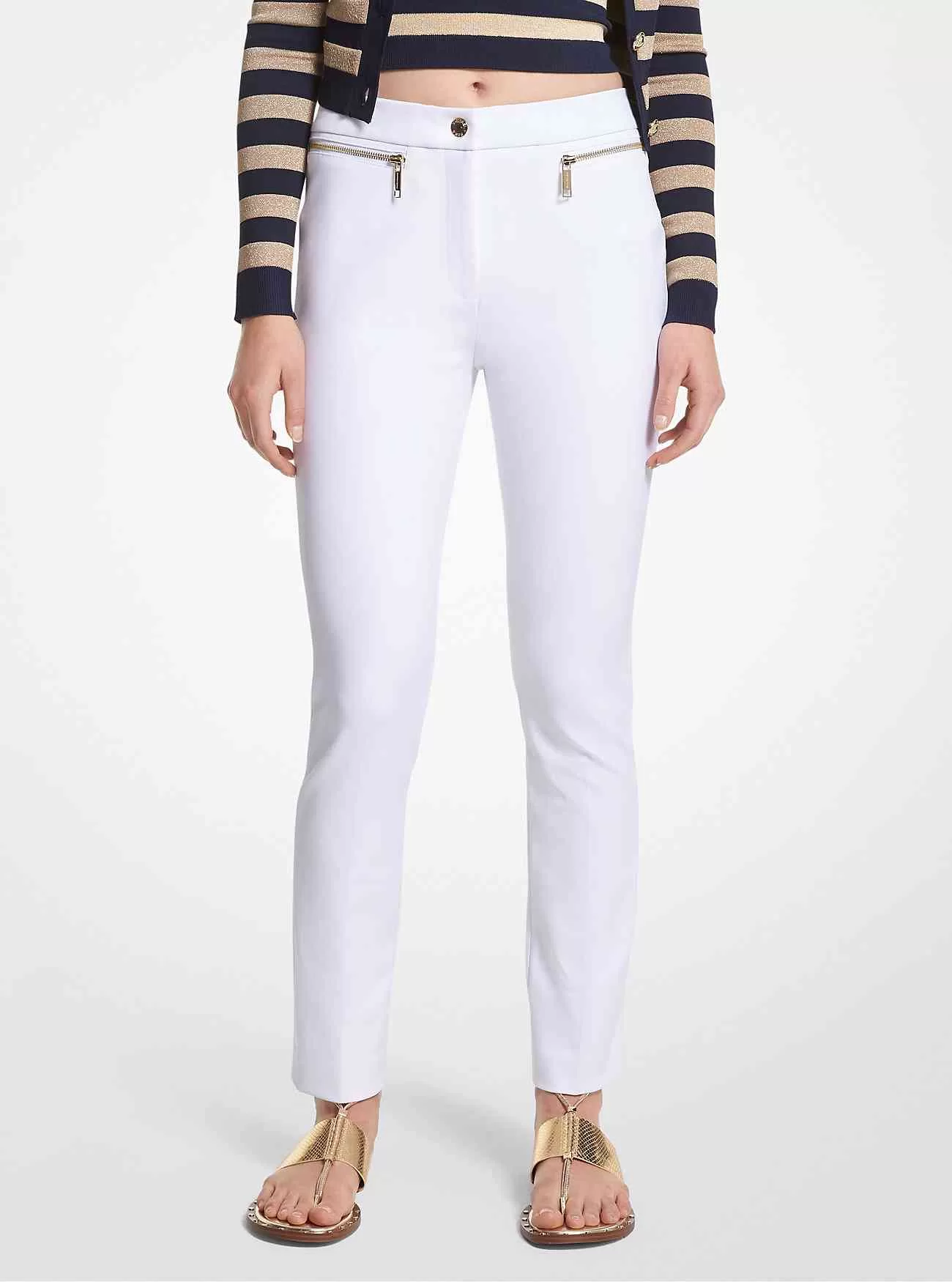 Pantaloni in crêpe elasticizzato