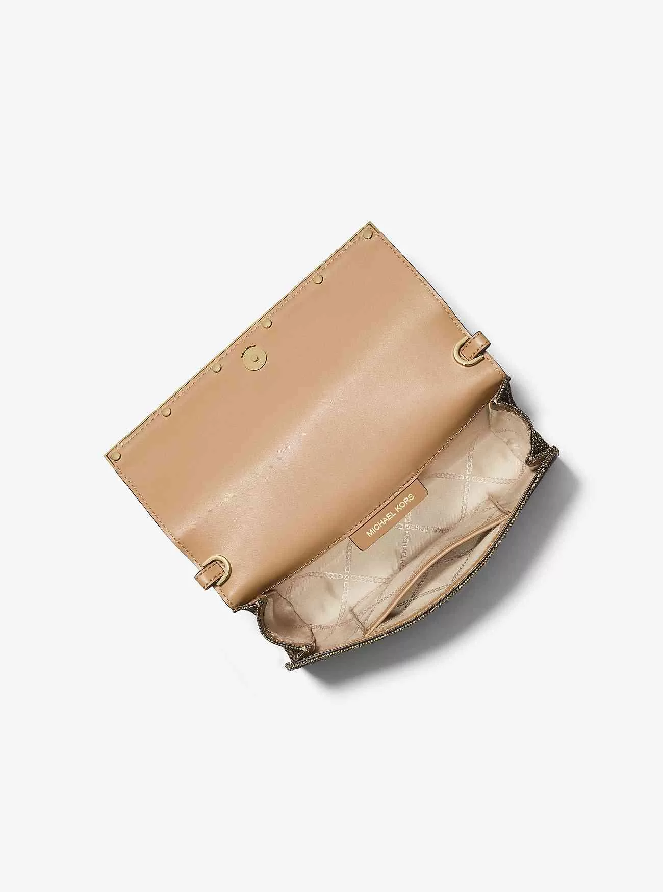 Pochette Mona in rete con catena glitterata grande