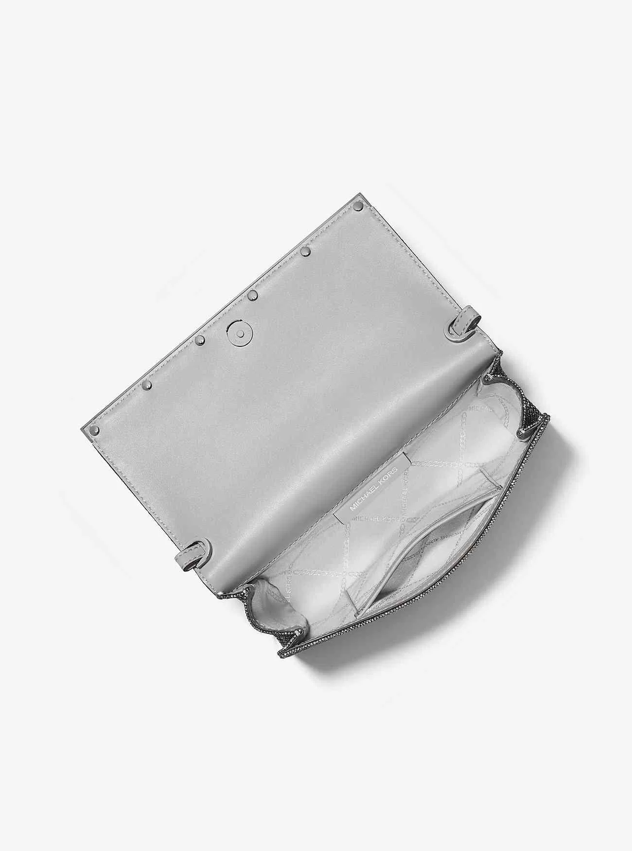 Pochette Mona in rete con catena glitterata grande