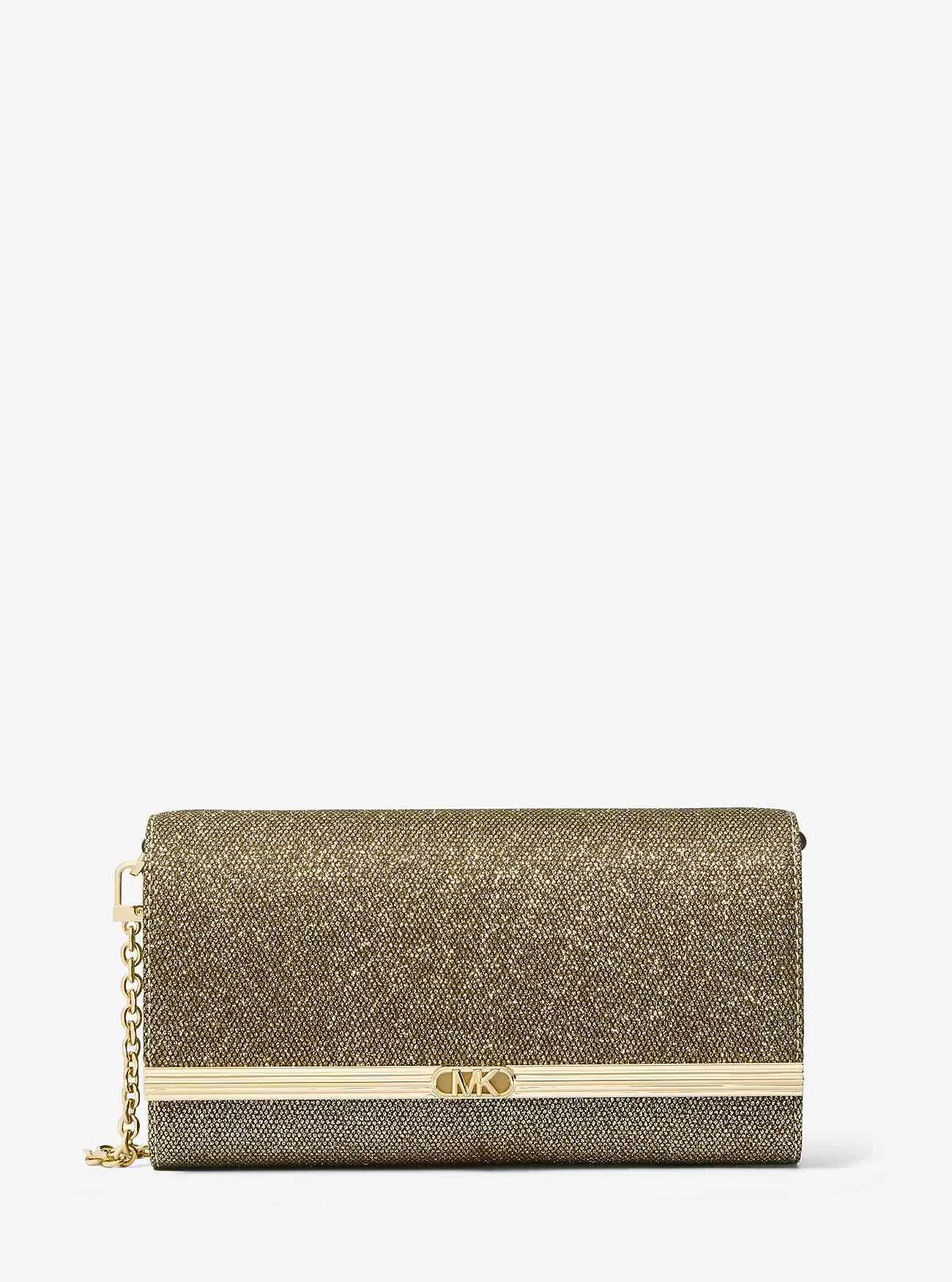Pochette Mona in rete con catena glitterata grande