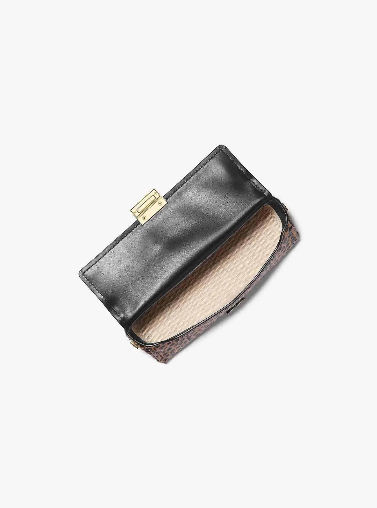 Pochette convertibile Ludlow piccola in pelo di vitello con stampa ghepardo