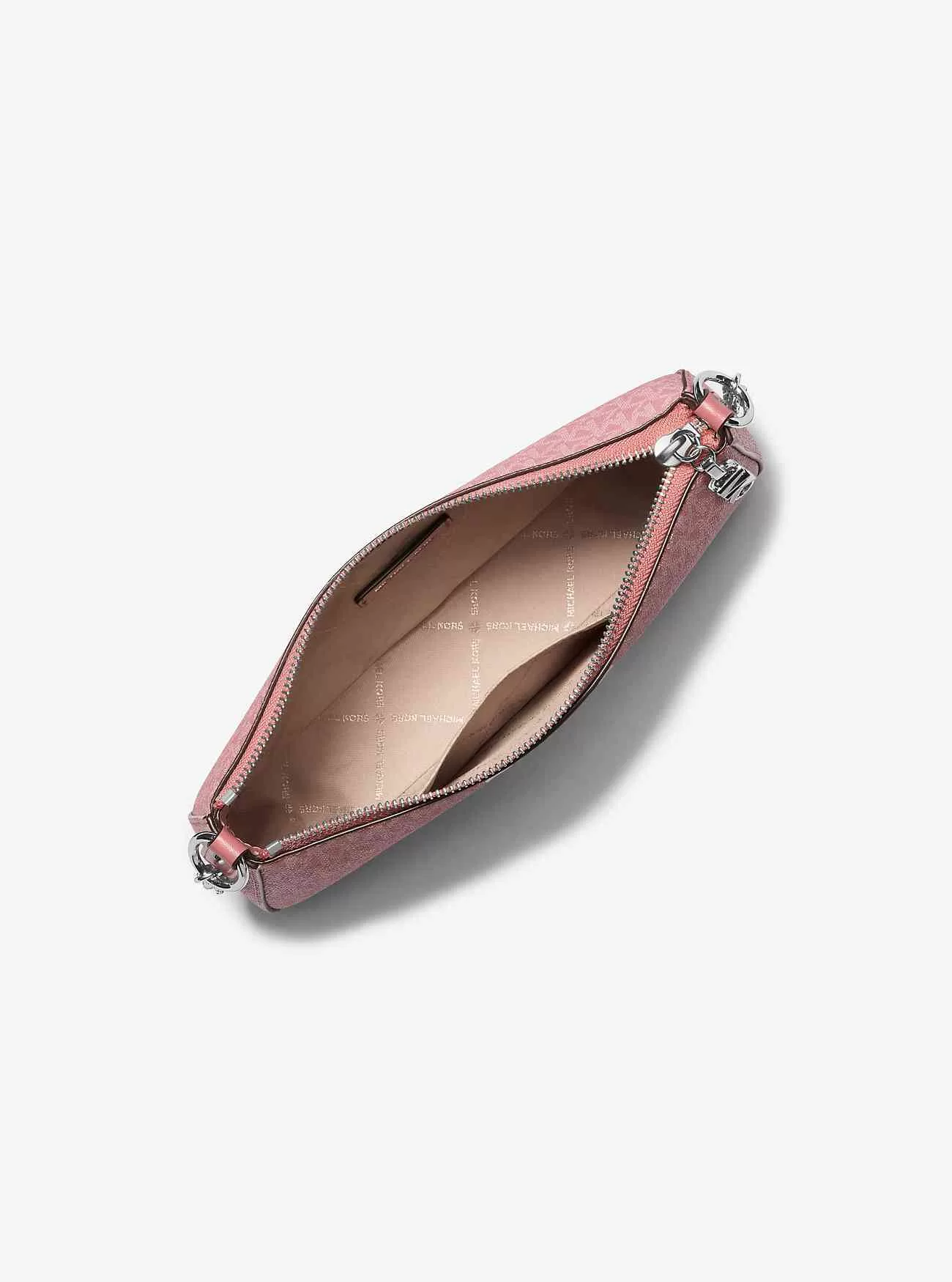 Pochette media stile Empire con logo a righe e catena