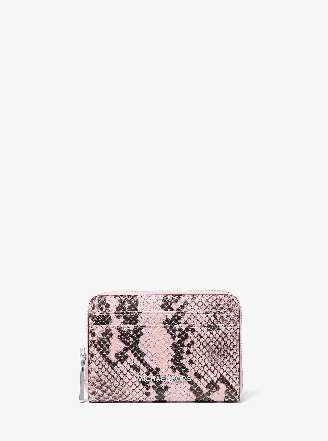 Portafoglio Jet Set piccolo in pelle goffrata serpente