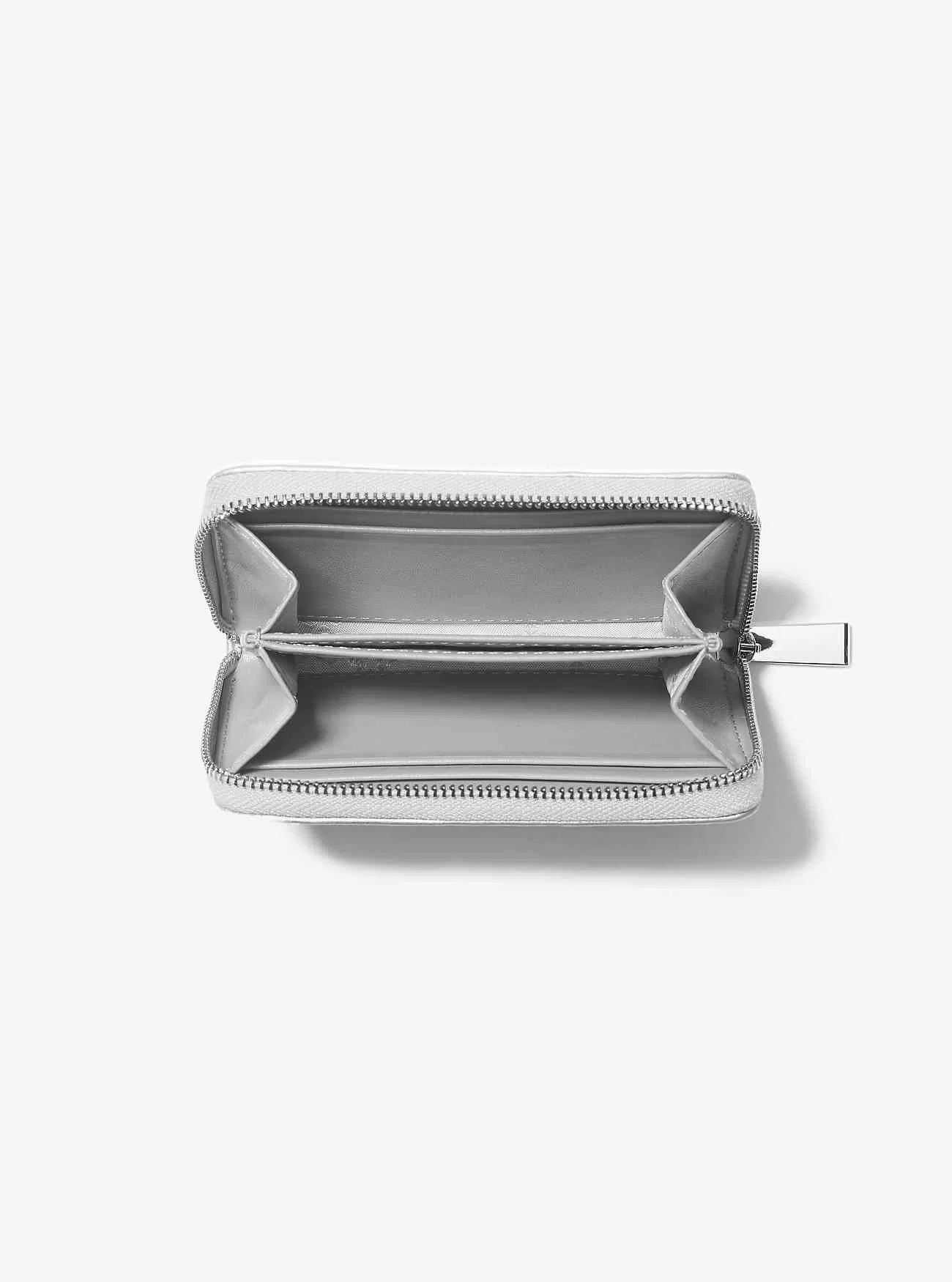 Portafoglio piccolo in pelle trapuntata metallizzata
