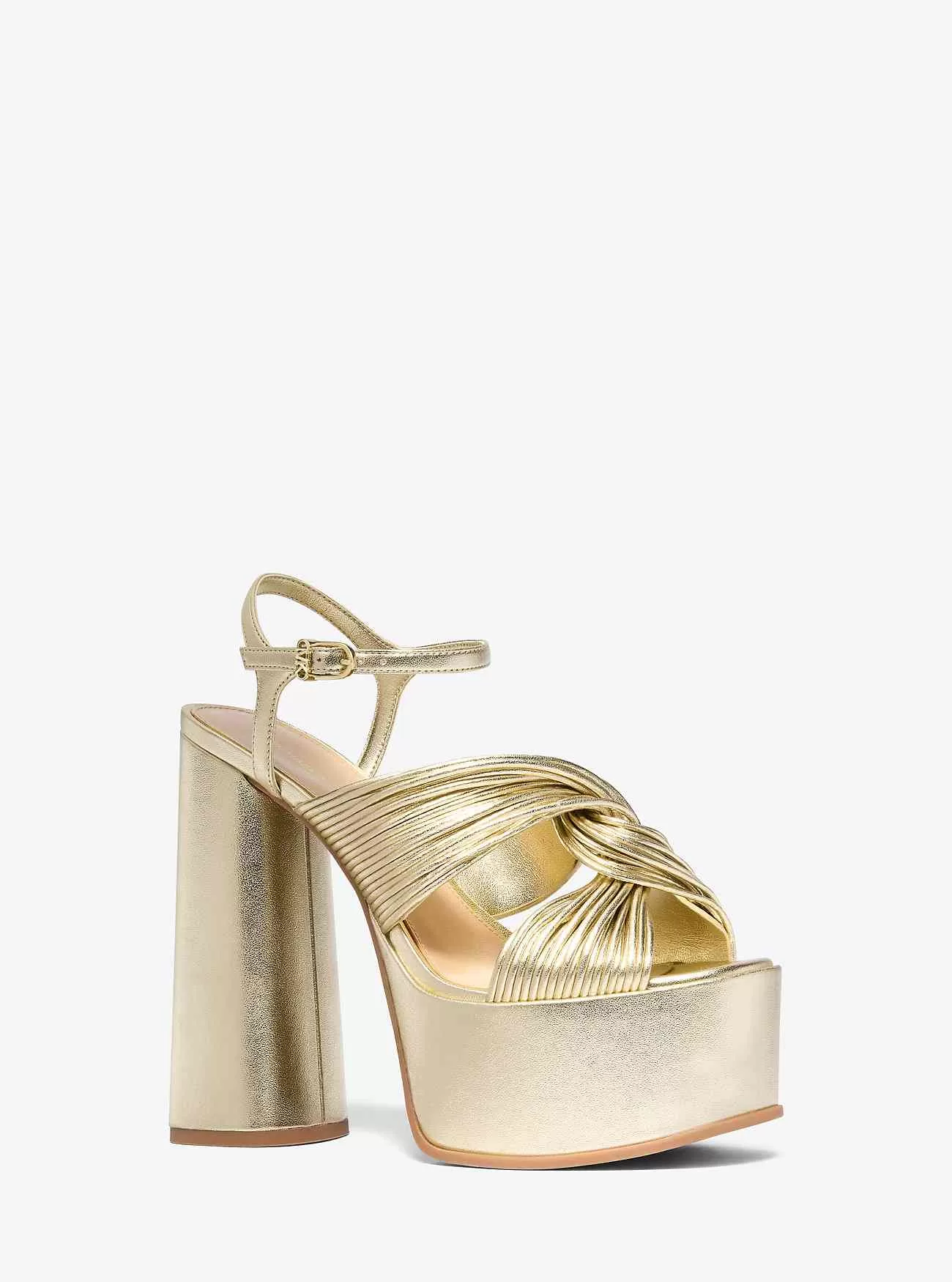 Sandalo Alessia con plateau metallizzato