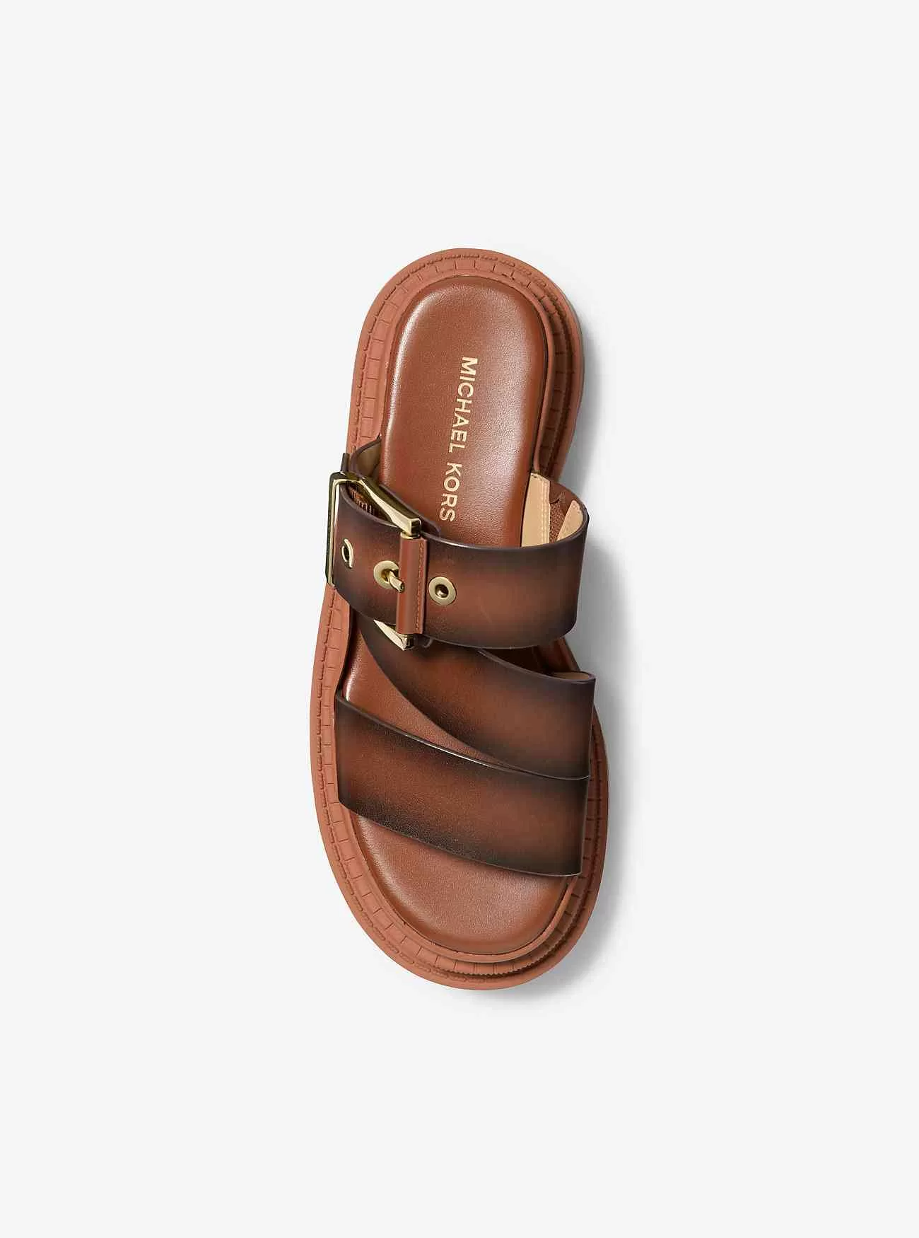 Sandalo Colby con plateau in pelle brunita Sandalo Colby con plateau in pelle brunita