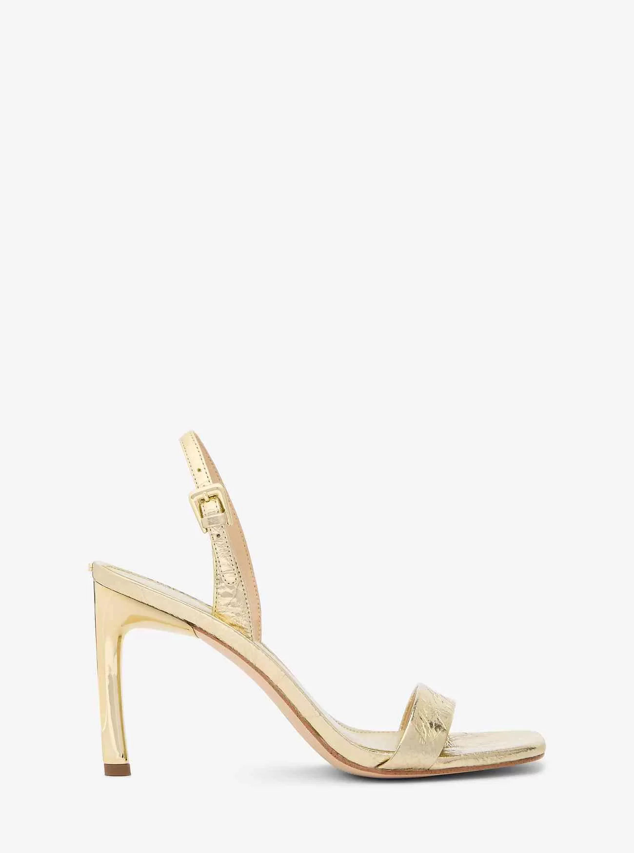 Sandalo Kasia in pelle metallizzata craquelé