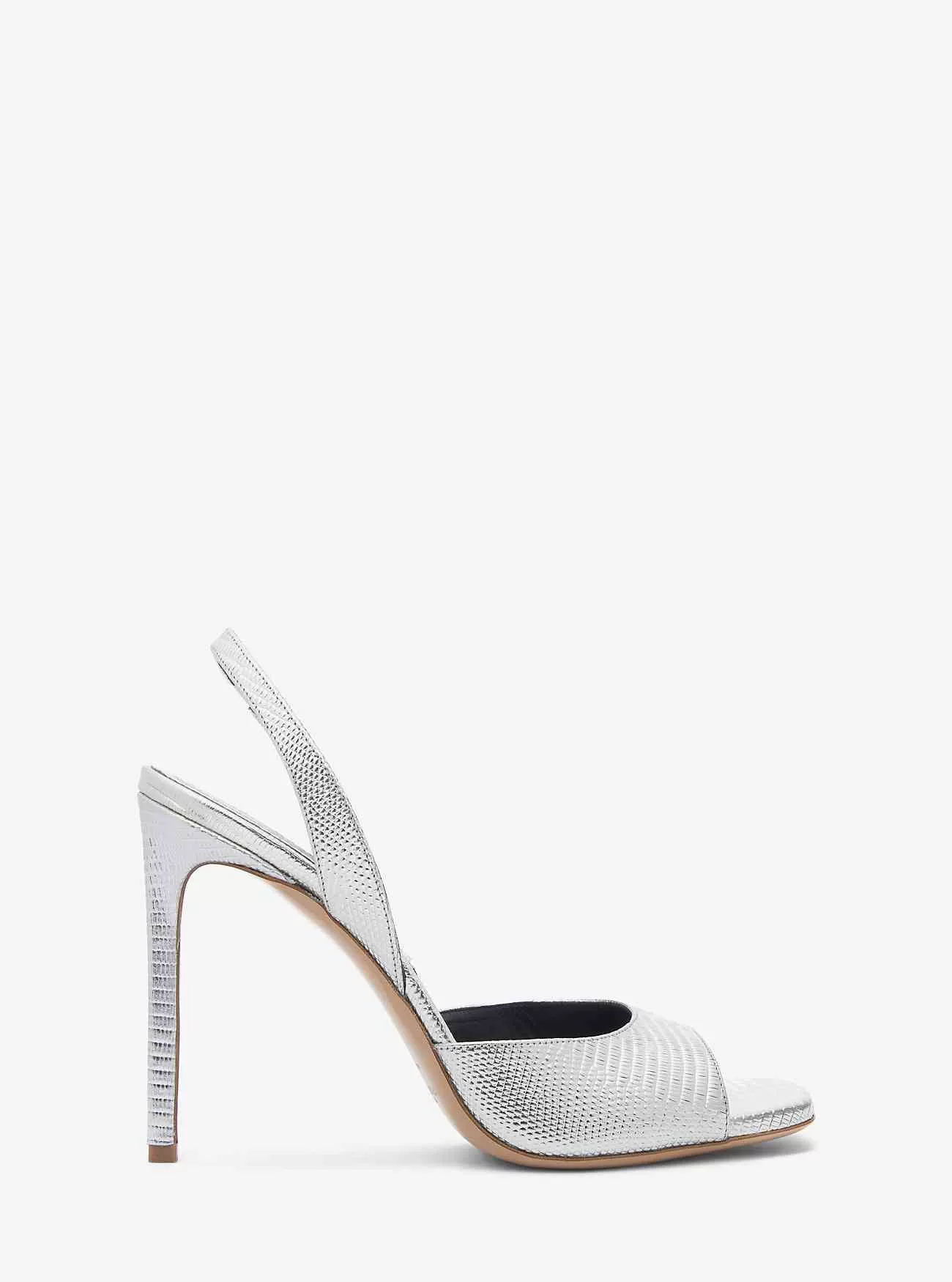 Sandalo Marisa in pelle goffrata lucertola metallizzata