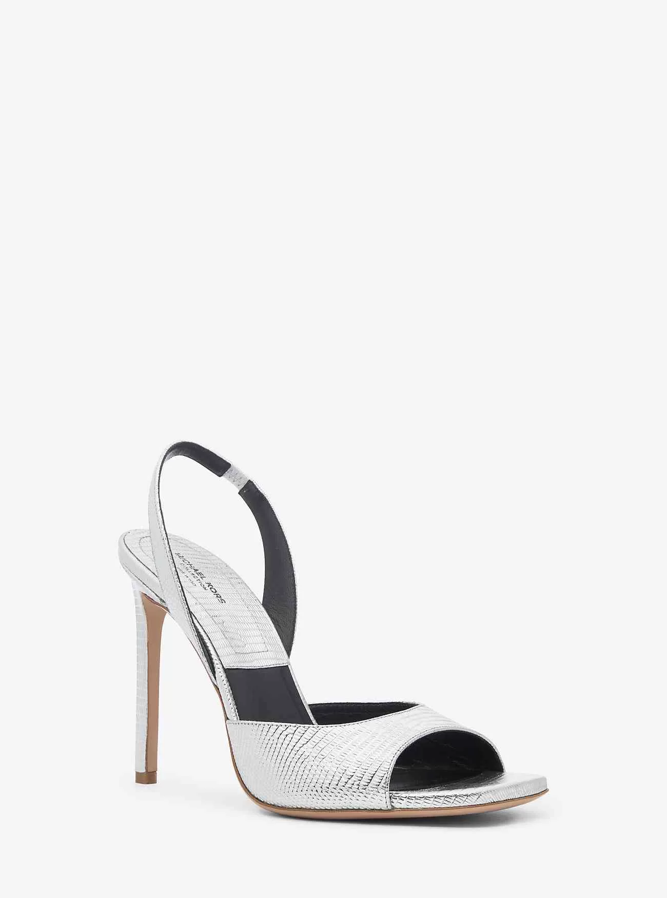 Sandalo Marisa in pelle goffrata lucertola metallizzata