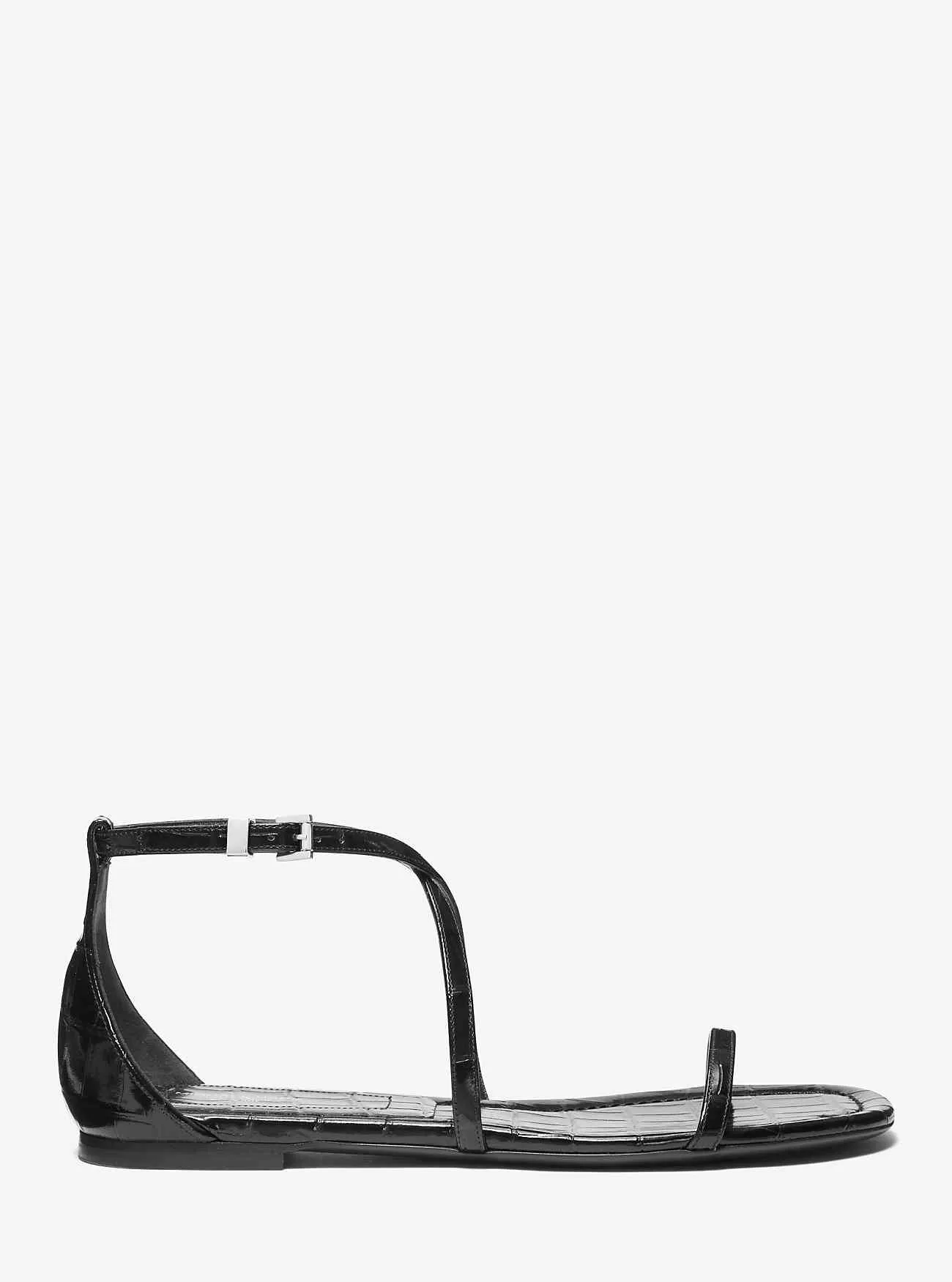 Sandalo Polly in pelle goffrata coccodrillo