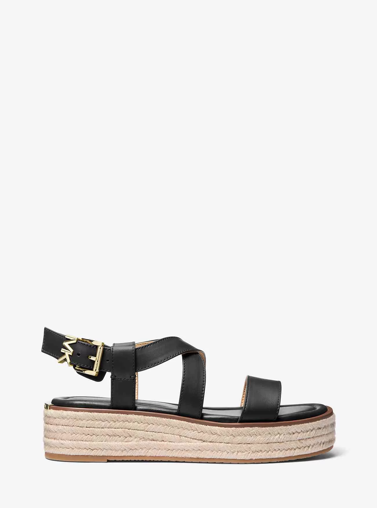 Sandalo espadrillas con plateau in pelle Lynn