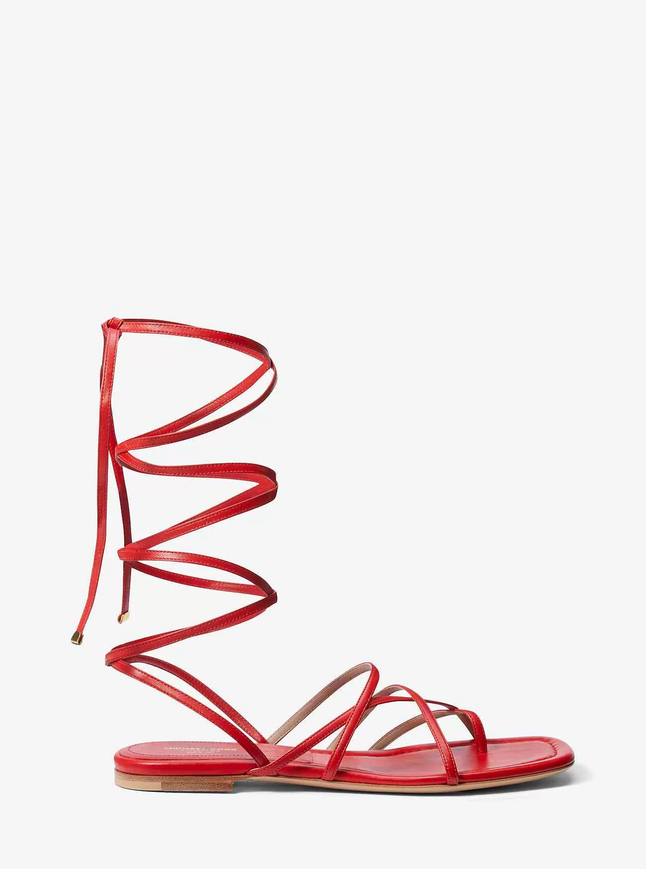 Sandalo gladiatore in pelle color giada