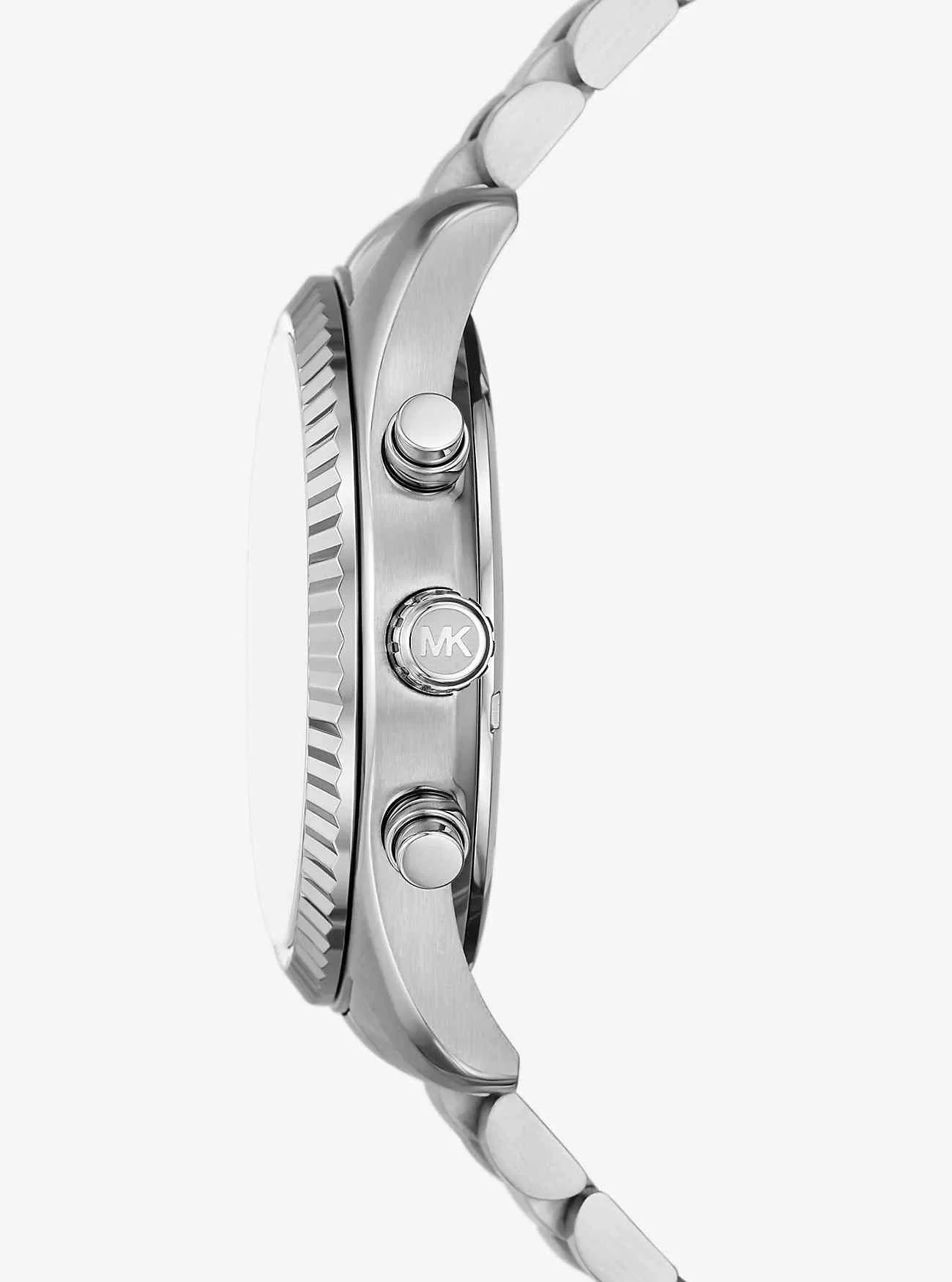 Set regalo con orologio Lexington oversize color argento e porta carte di credito in pelle goffrata coccodrillo