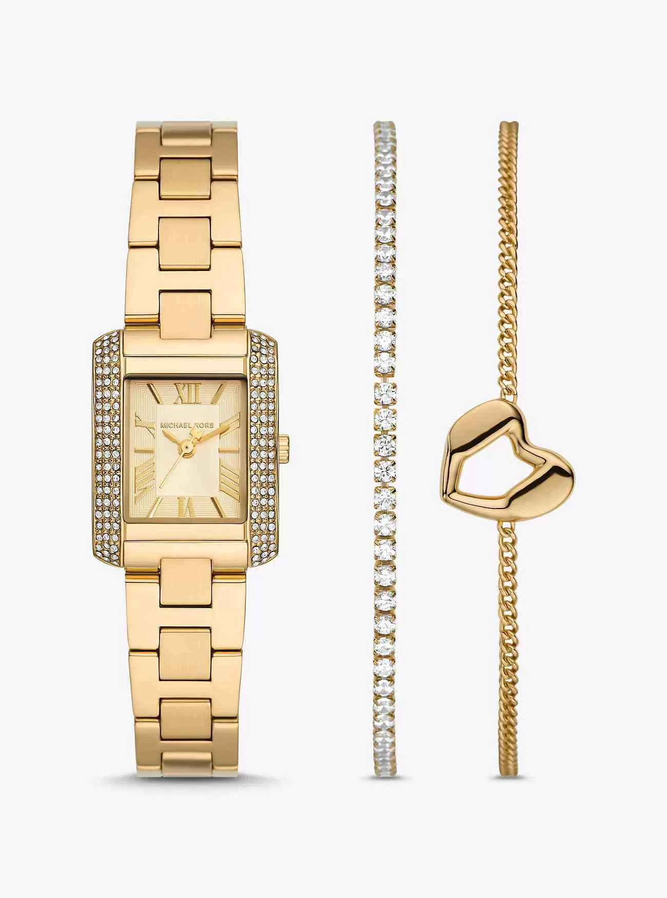 Set regalo con orologio e bracciale mini smerigliato color oro