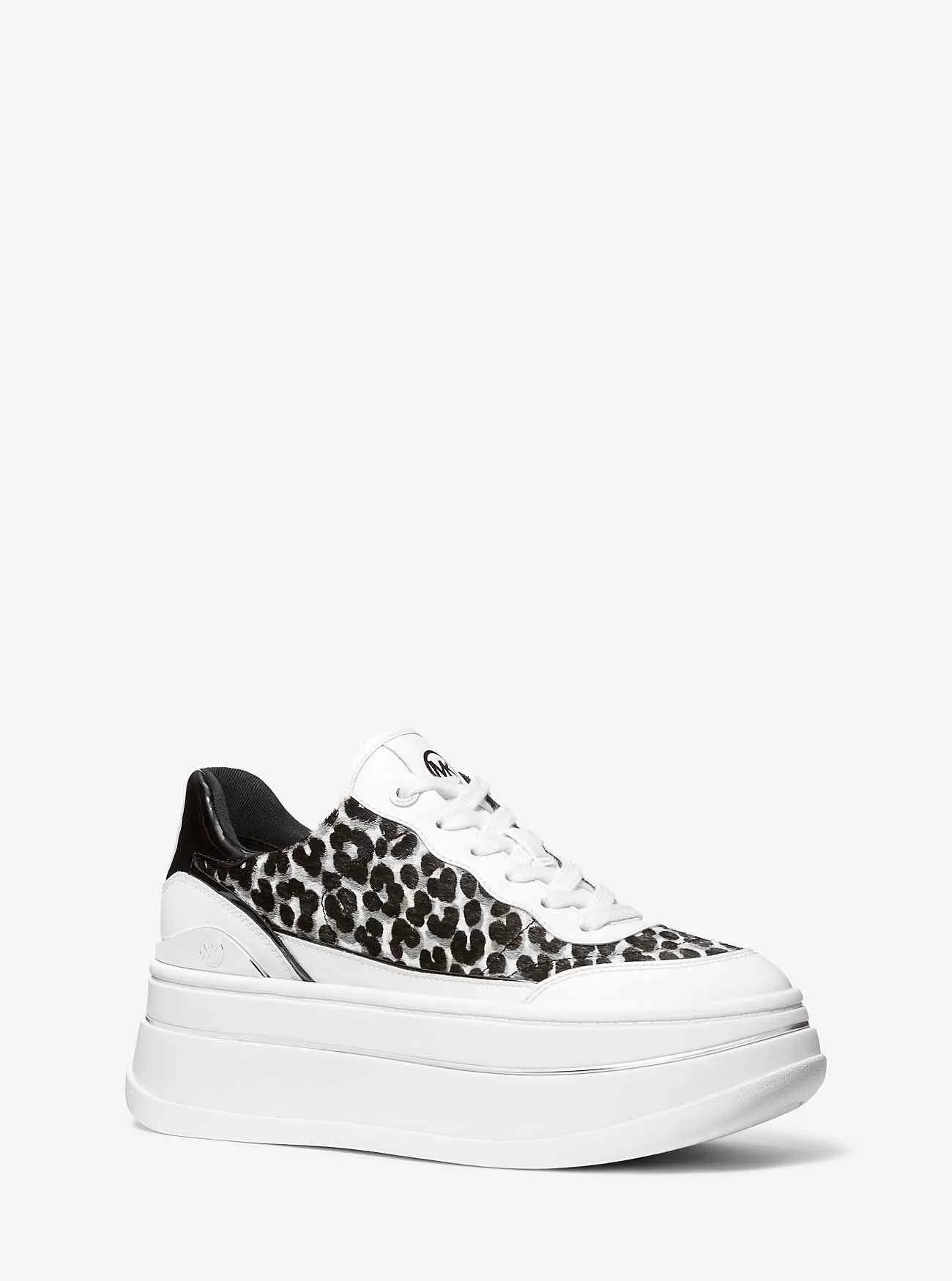 Sneaker Hayes con plateau in pelo di vitello con stampa leopardata