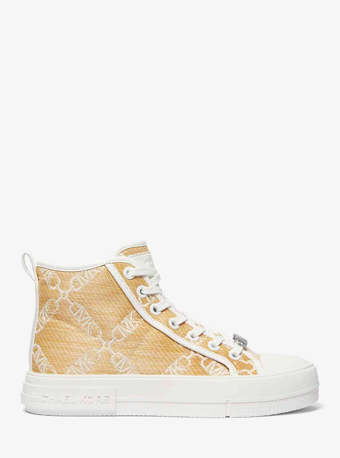 Sneaker alta in paglia jacquard con logo Evy Empire