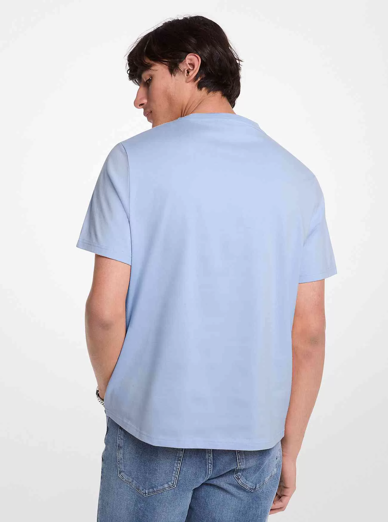 T-shirt in cotone con logo goffrato