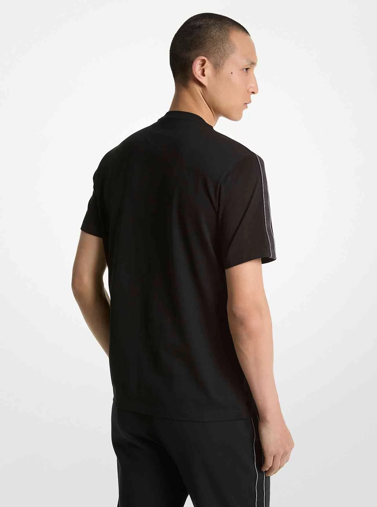 T-shirt in cotone con nastro con logo