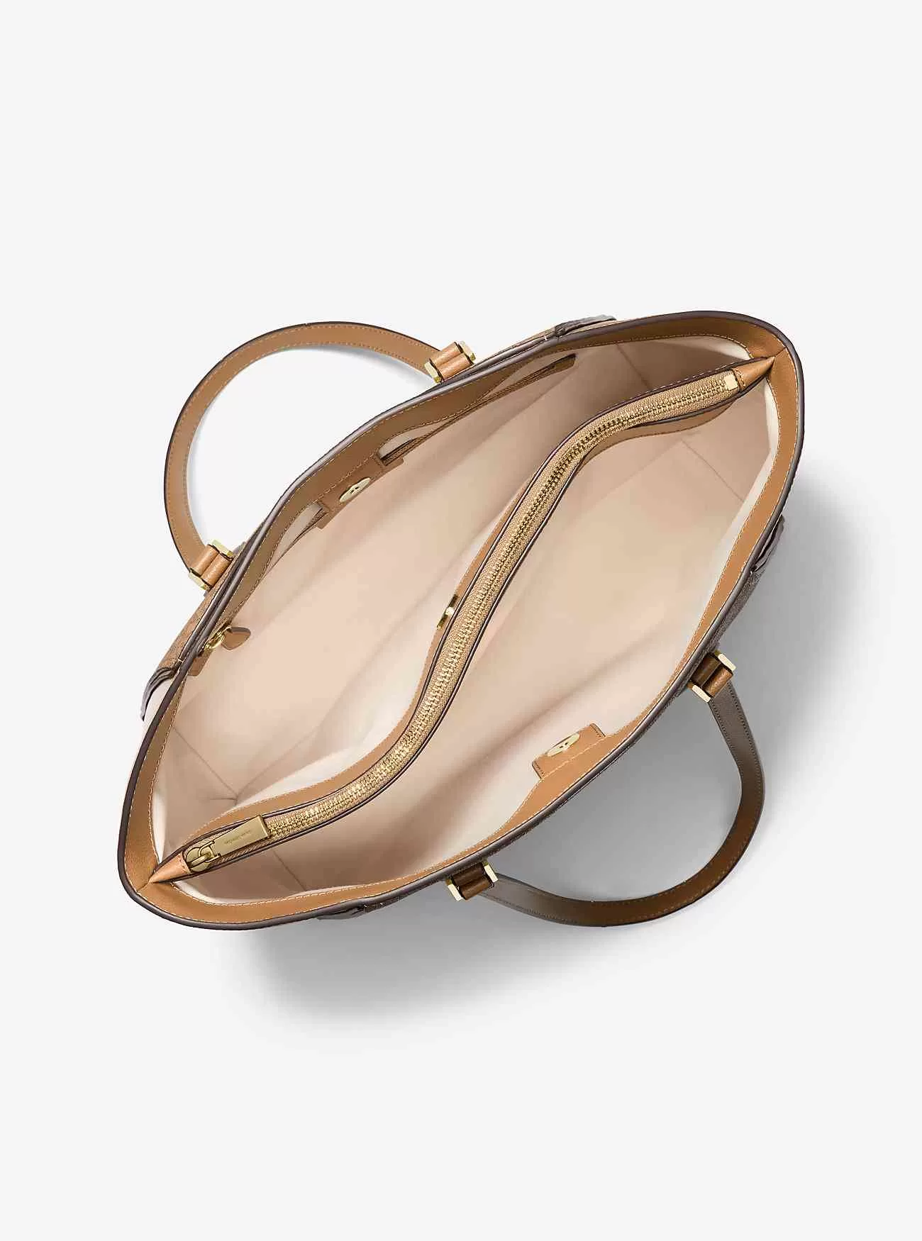 Taryn grande logo firmato e borsa tote in pelle